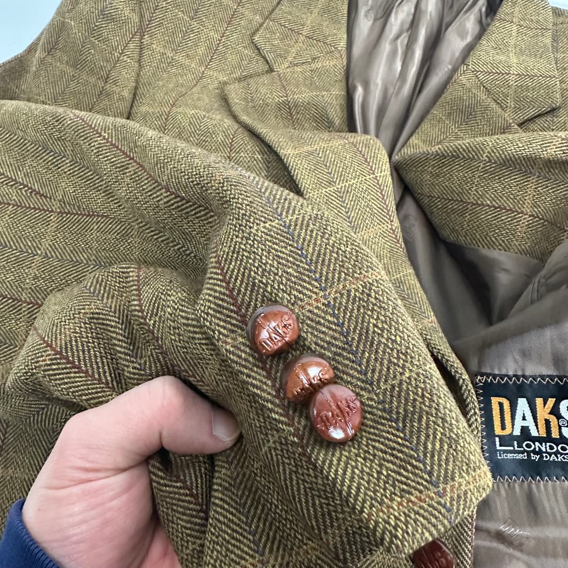 L 닥스 콩단추포인트 체크 울 블레이져 상품이미지4