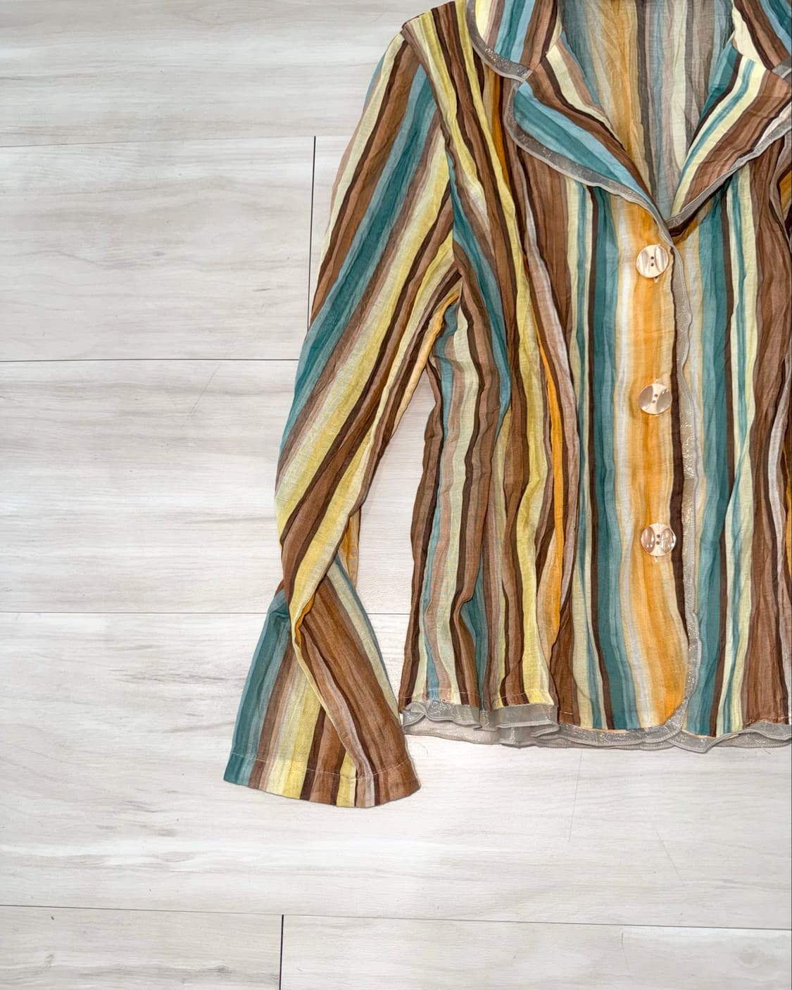 Earthy Tone Sheer Stripe Jacket 상품이미지6