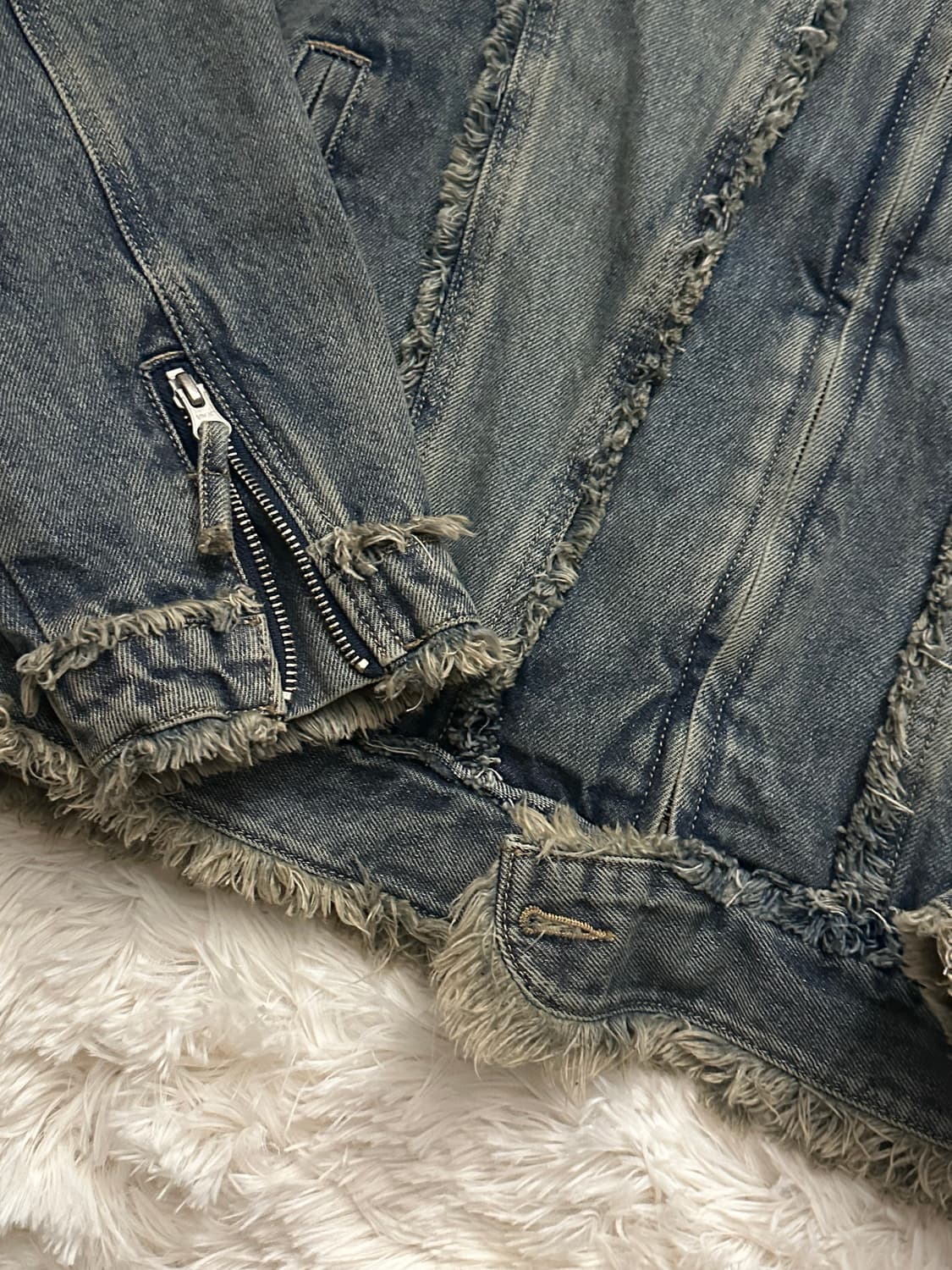 낫포너드 Cut Off Non-Collar Denim Jacket  상품이미지2