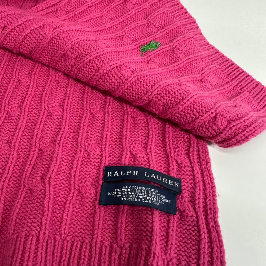 OS 폴로 랄프로렌 핑크 꽈배기 머플러 목도리 상품이미지4