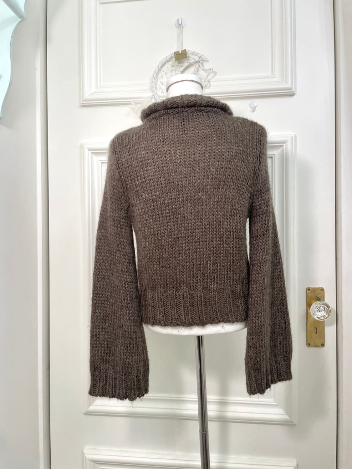 brown collar two-way zip cardigan 상품이미지3