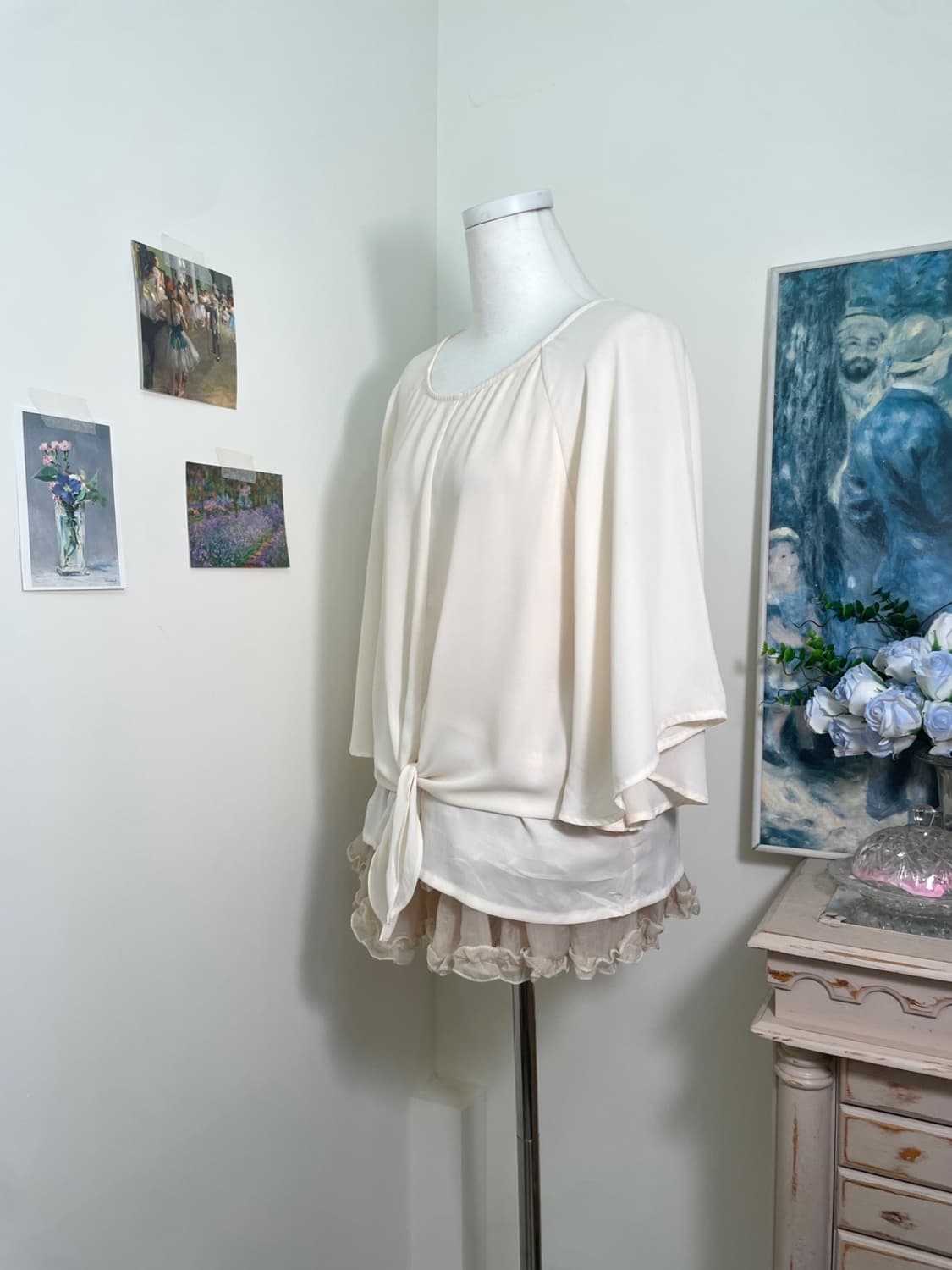 coral ivory bow point fairy blouse 상품이미지2