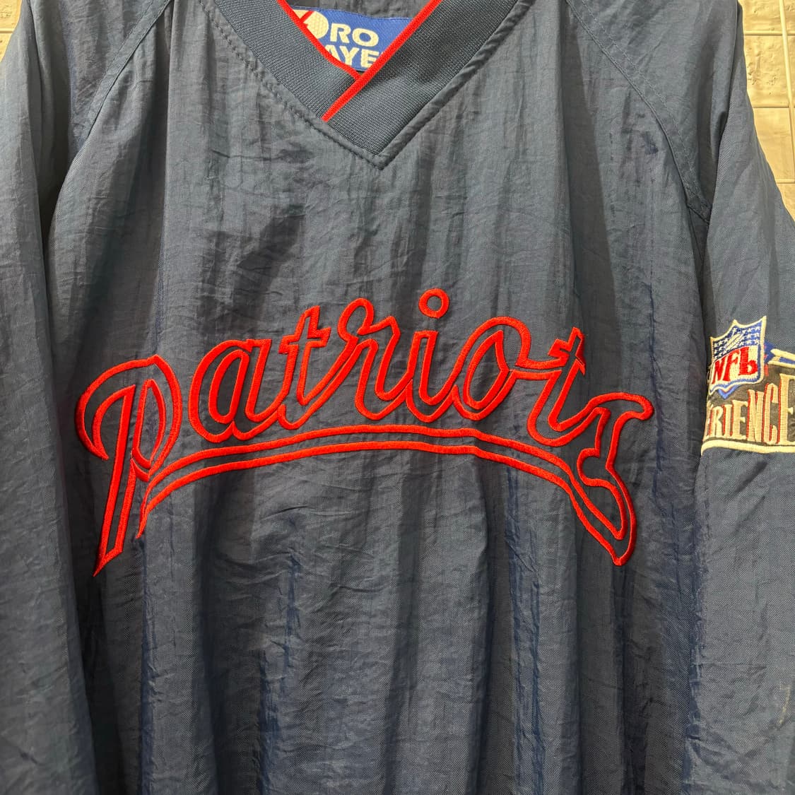 90s 프로 플레이어 올드스쿨 뉴잉글랜드 패트리어츠 웜업 M 상품이미지5