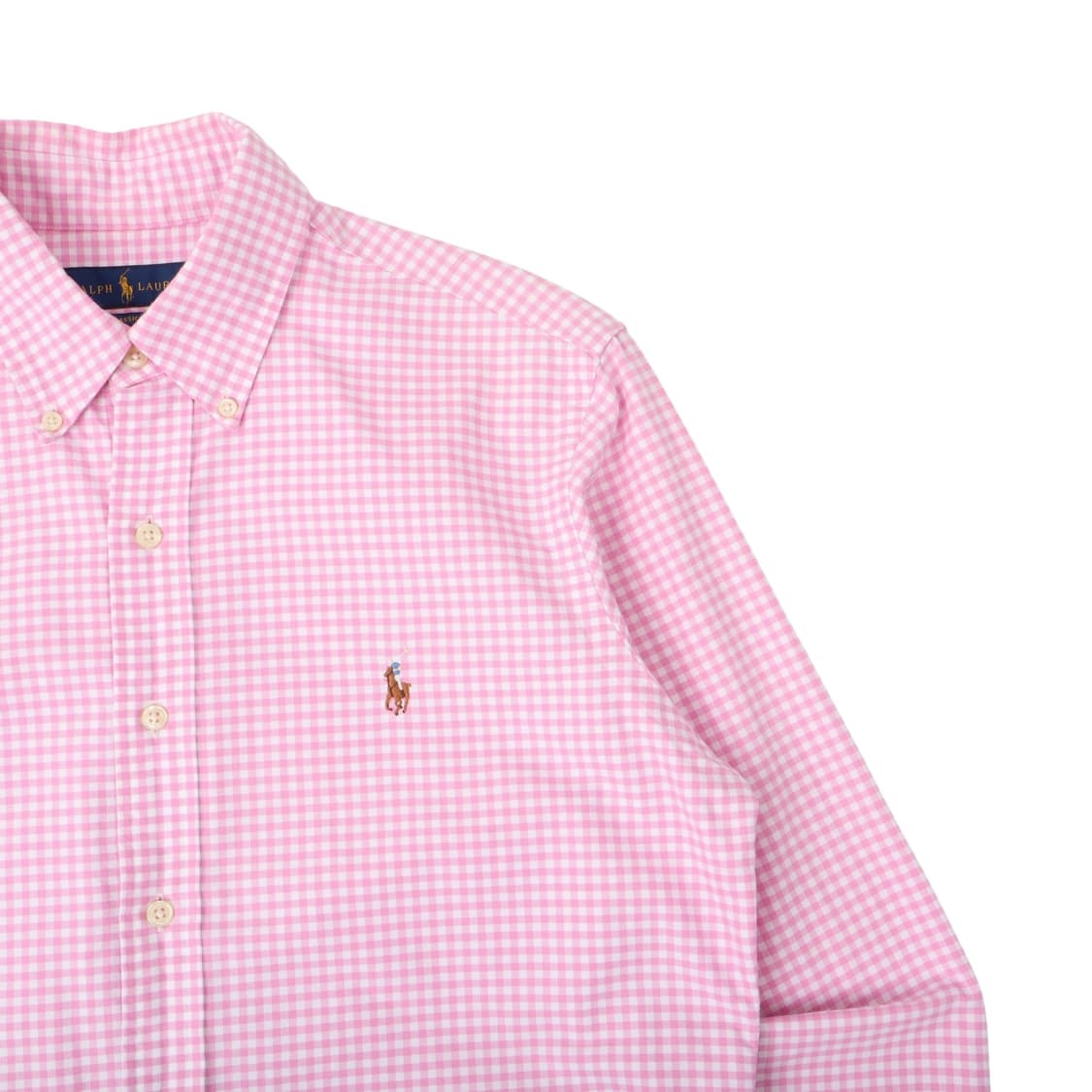 폴로 랄프로렌 라이트 핑크 깅엄체크 클래식핏 셔츠 상품이미지3