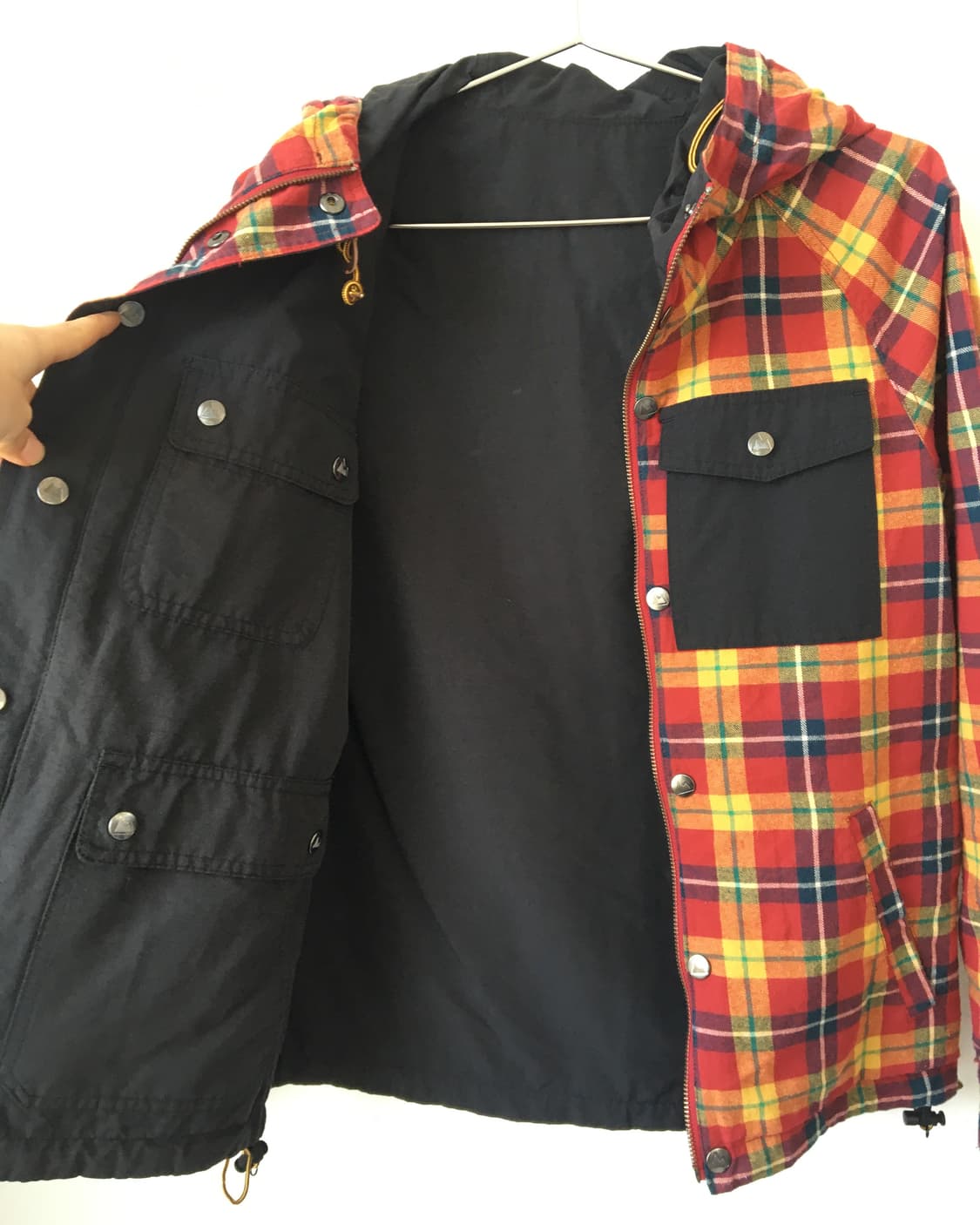Reversible check pattern hood jacket 상품이미지3