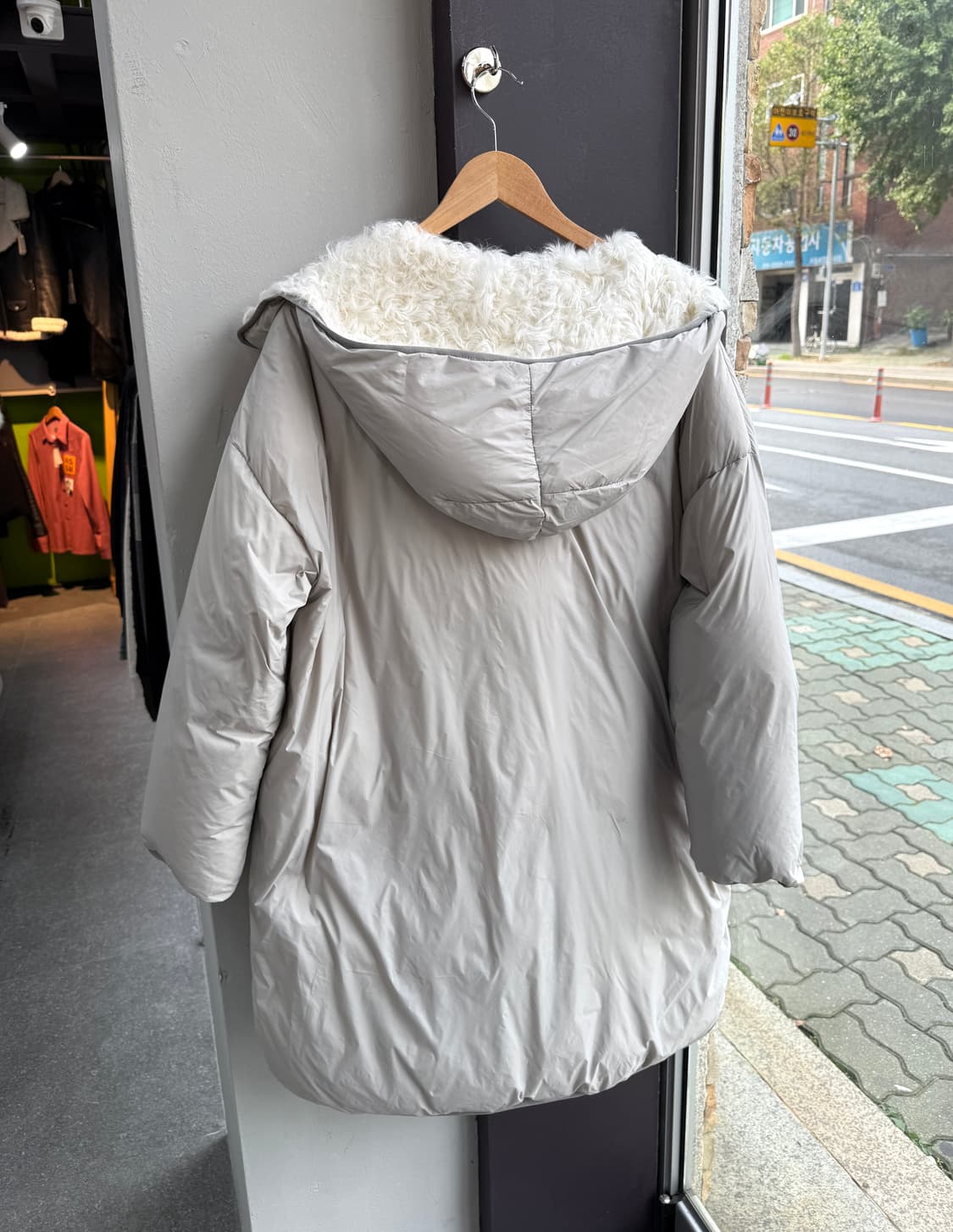 55~66/ 이브살로몬 램스울 퍼 다운 패딩 상품이미지8