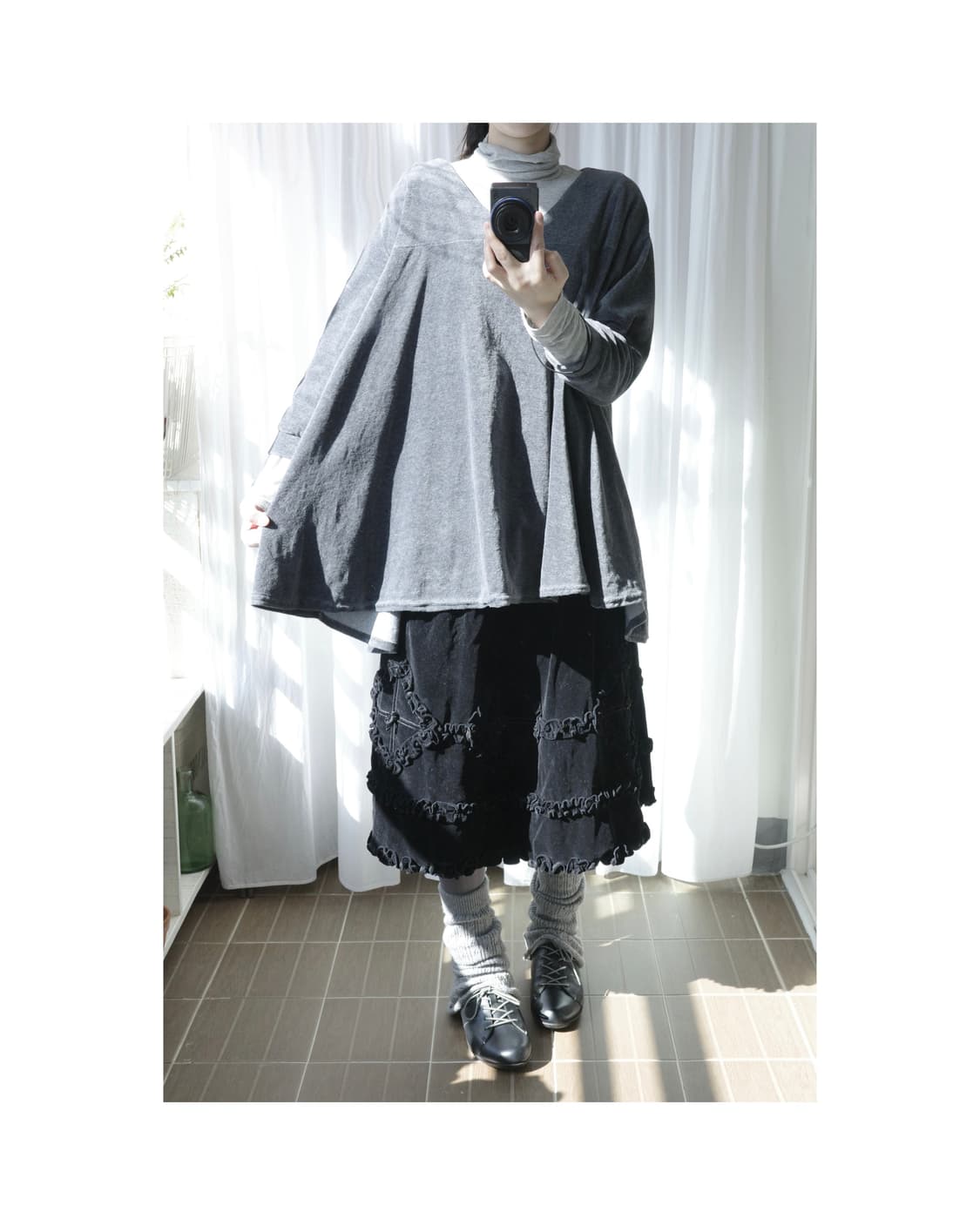 Grey shirring shirts 상품이미지4