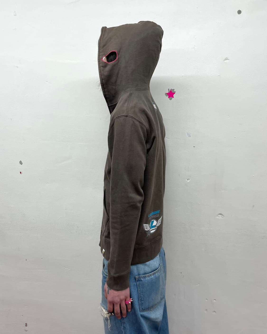 Champion Earphones Red Brown Hooded Zip 상품이미지1