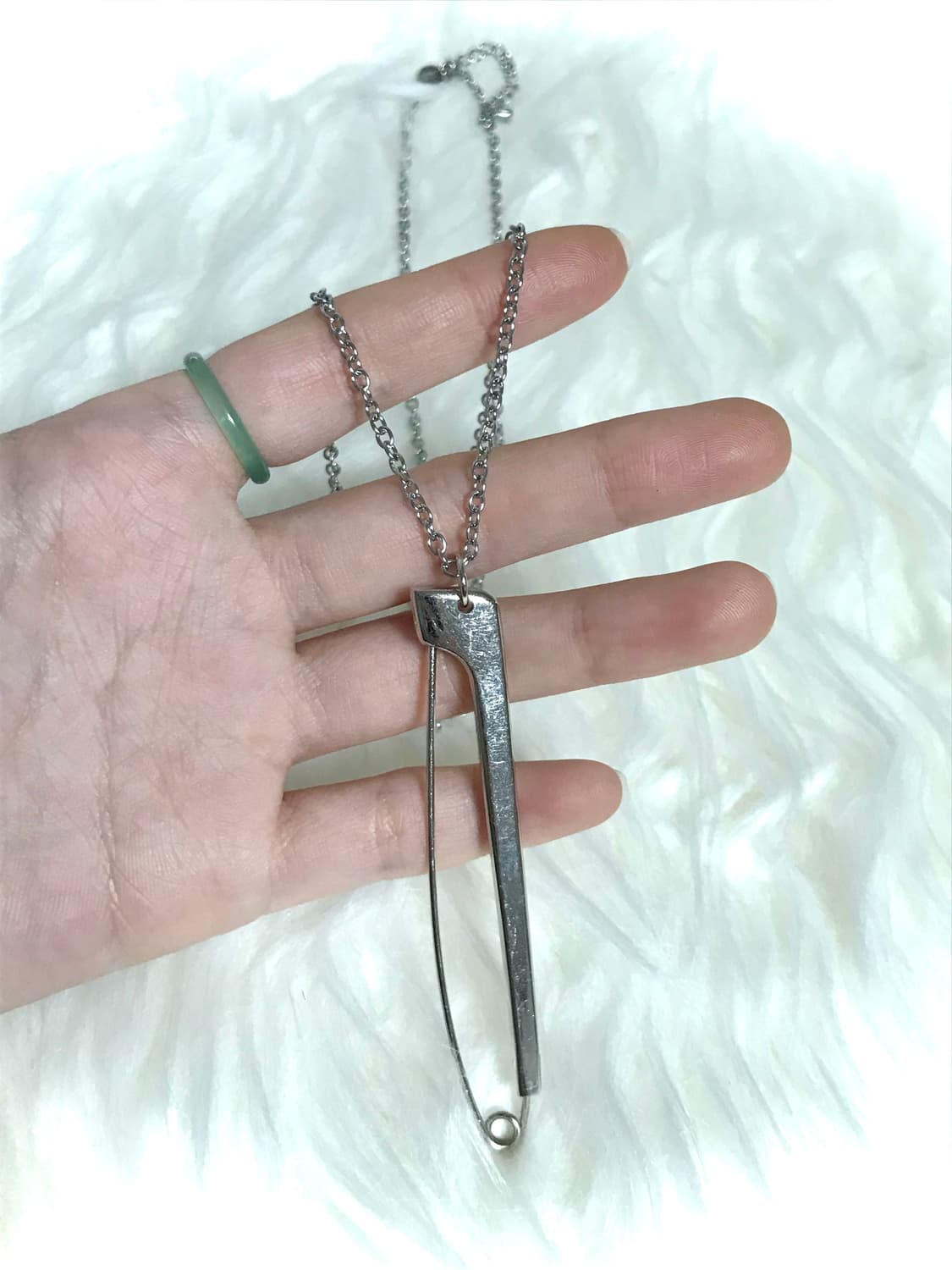 유니크 옷핀 써지컬스틸 체인 목걸이 상품이미지3