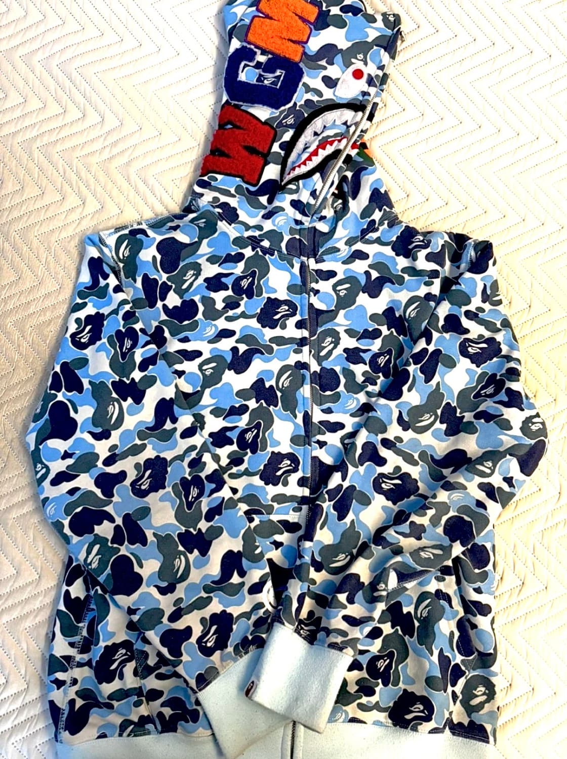 베이프 ABC 카모 샤크 풀 집 후드 블루 (정품)급처 상품이미지1
