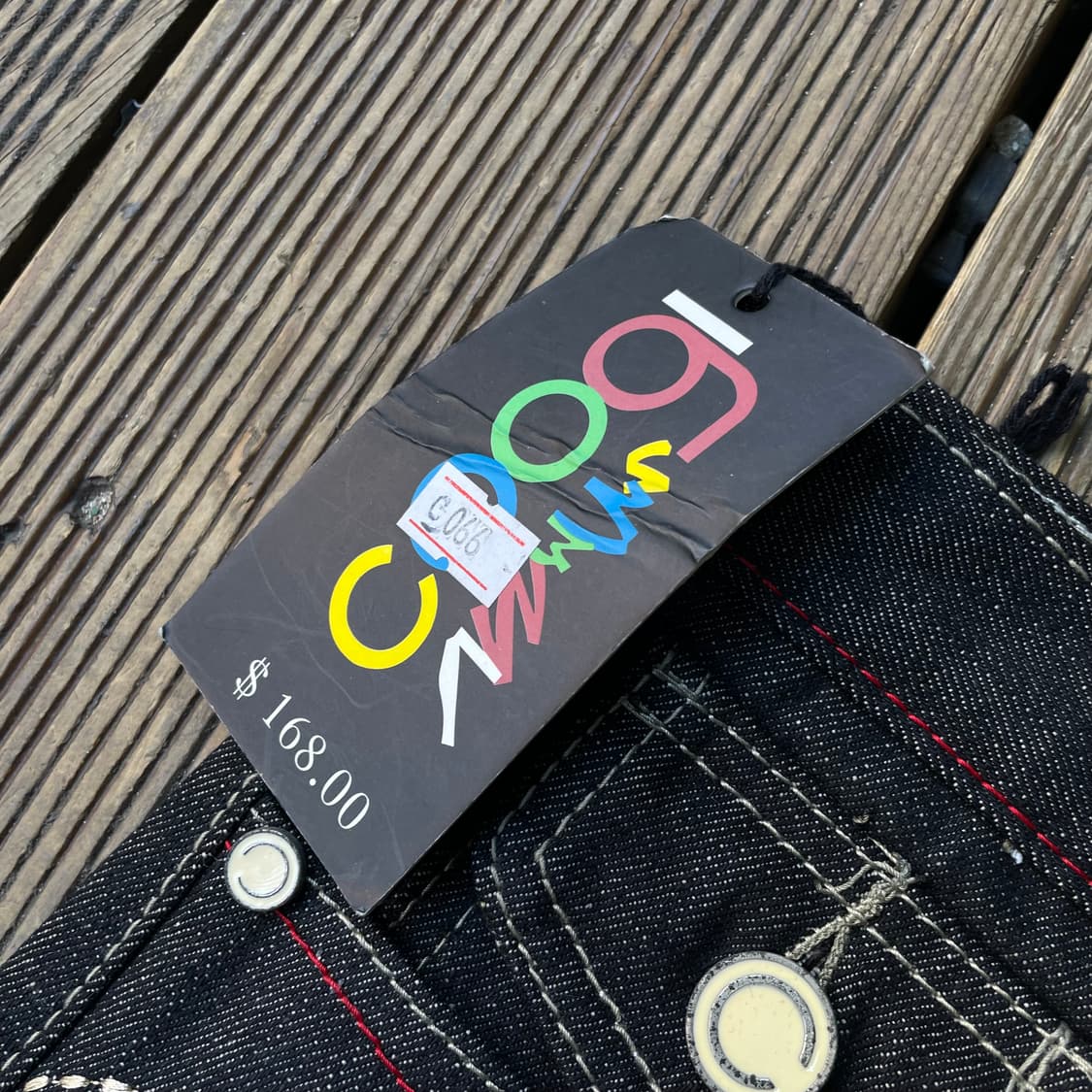 쿠지 자수 흑청 데님팬츠 상품이미지2