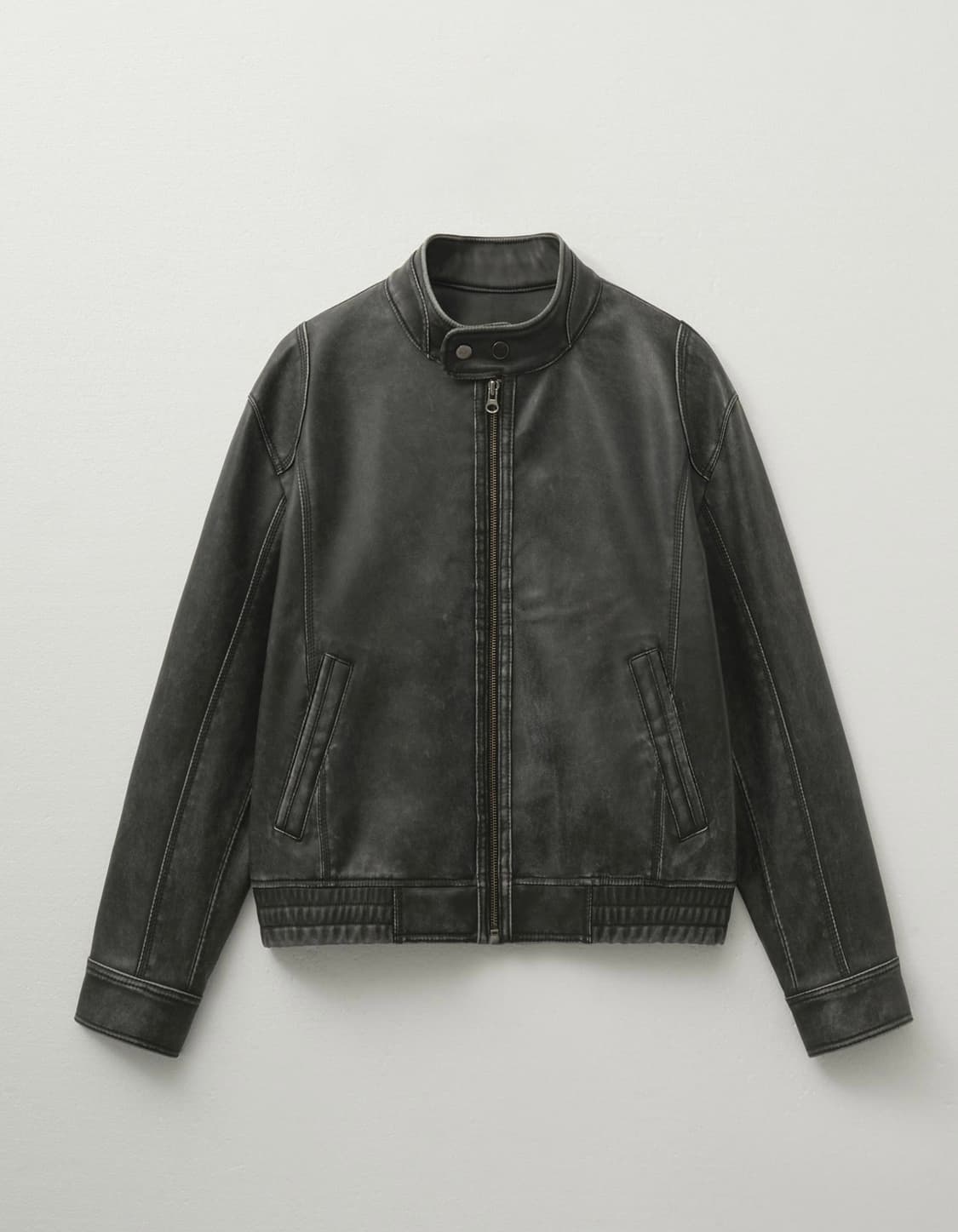 헬레네파리스 워시드 레더 블루종 점퍼 [빈티지 그레이] 상품이미지1