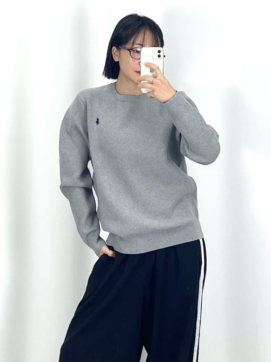  [L]폴로 여성 그레이 니트 맨투맨CK9775 상품이미지1