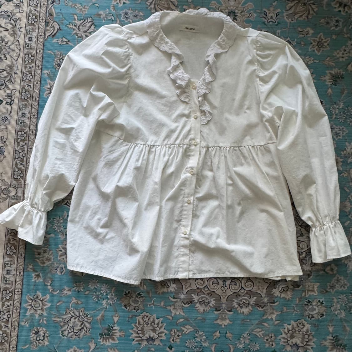 화이트 레이스 러블리 블라우스 상품이미지4