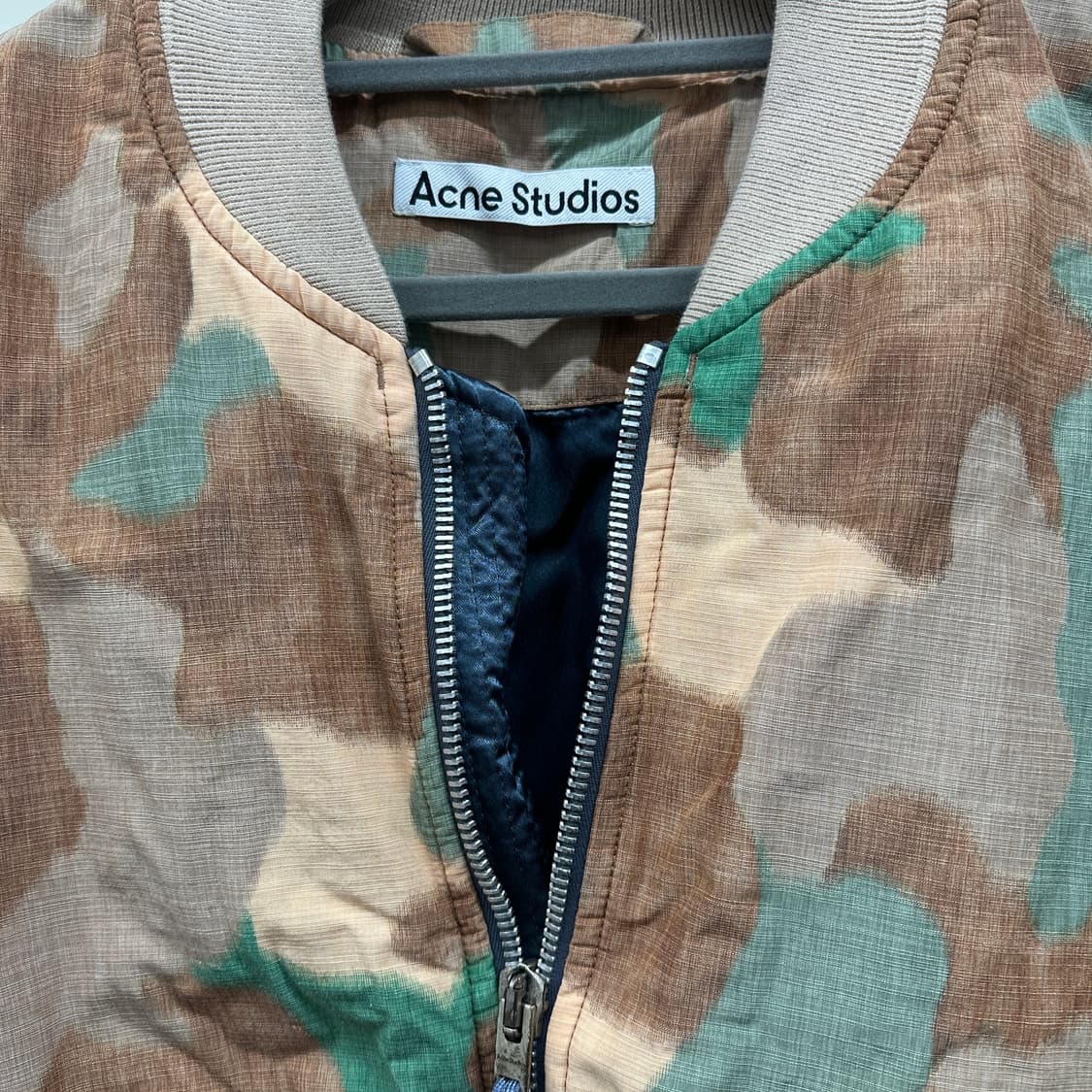 아크네 봄버 자켓 오렌지 그린 L 상품이미지3