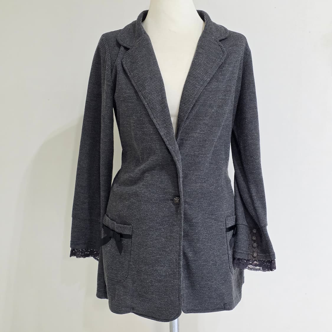 일본엑시즈팜 양지뢰 로즈레이스 니트 자켓 상품이미지3