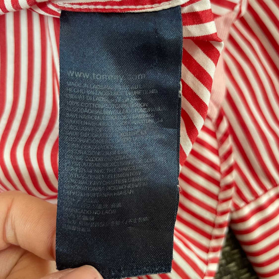 타미힐피거 레드스트라이프 옥스퍼드 코튼 셔츠 M 상품이미지5