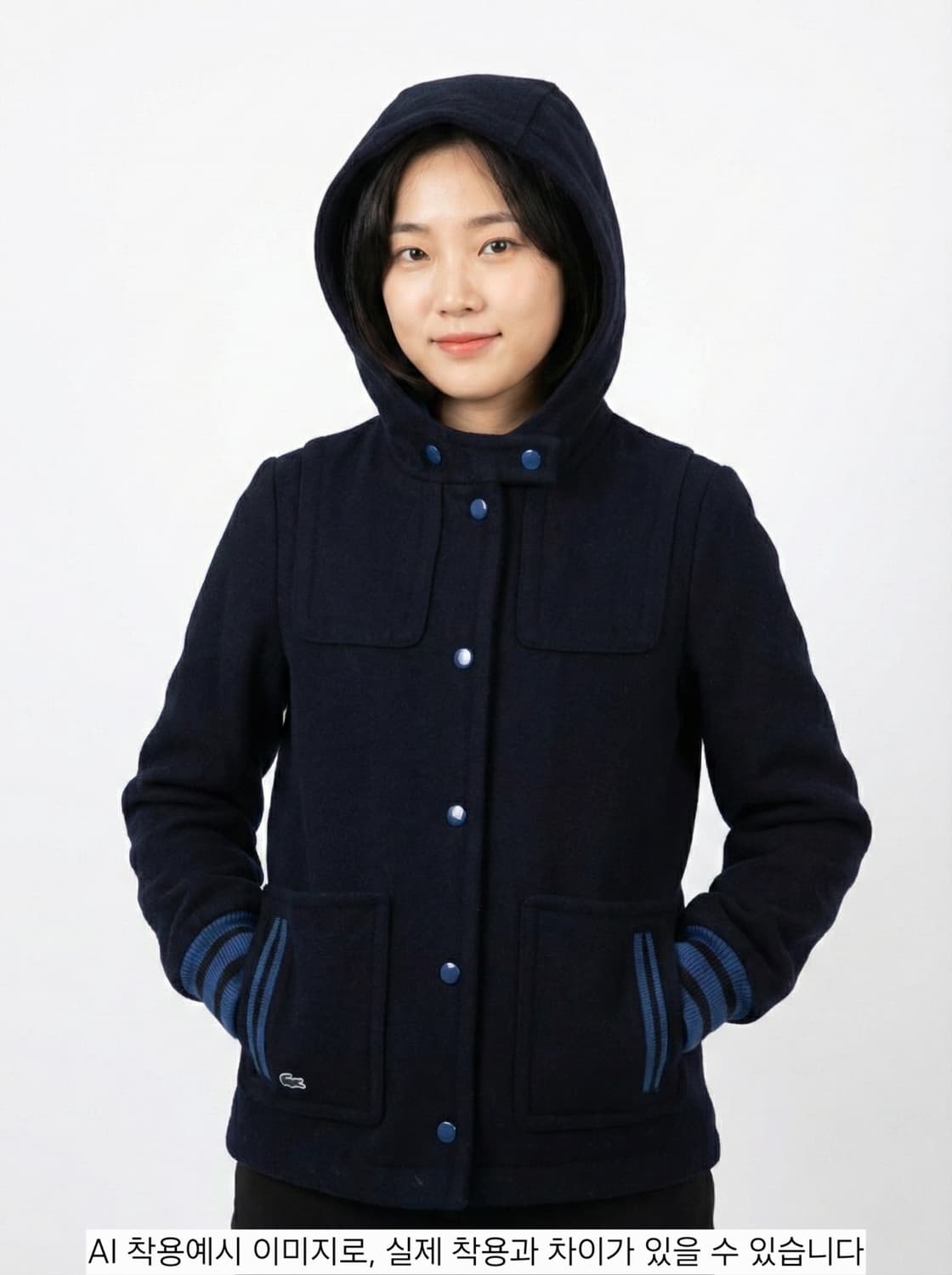 라코스테 라이브(Lacoste L!VE) 울 블렌드 후드 코트 상품이미지1