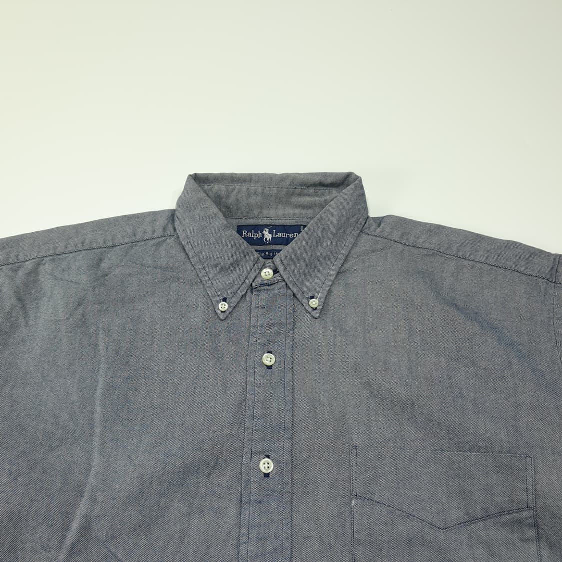 CL593 L 폴로 90s 말레이시아판 샌드 다크 인디고 빅옥스포드 셔 상품이미지2