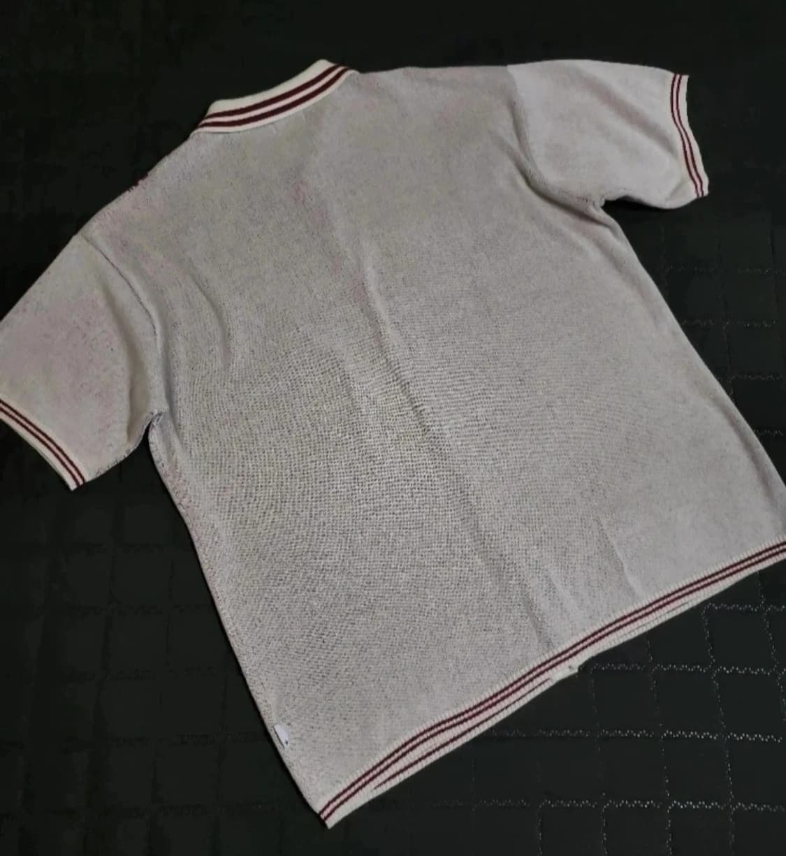 카비시 스트라이프 하프 슬리브 니트 셔츠 M 상품이미지8