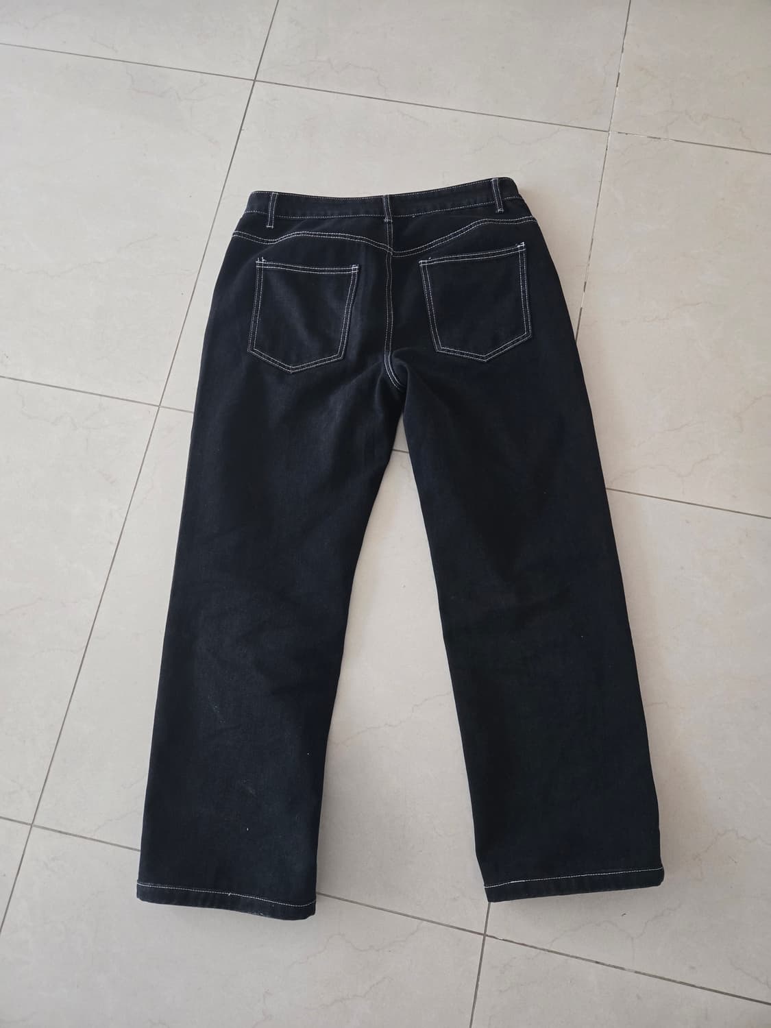 검정 와이드 스티치 블랙진 34사이즈 상품이미지3