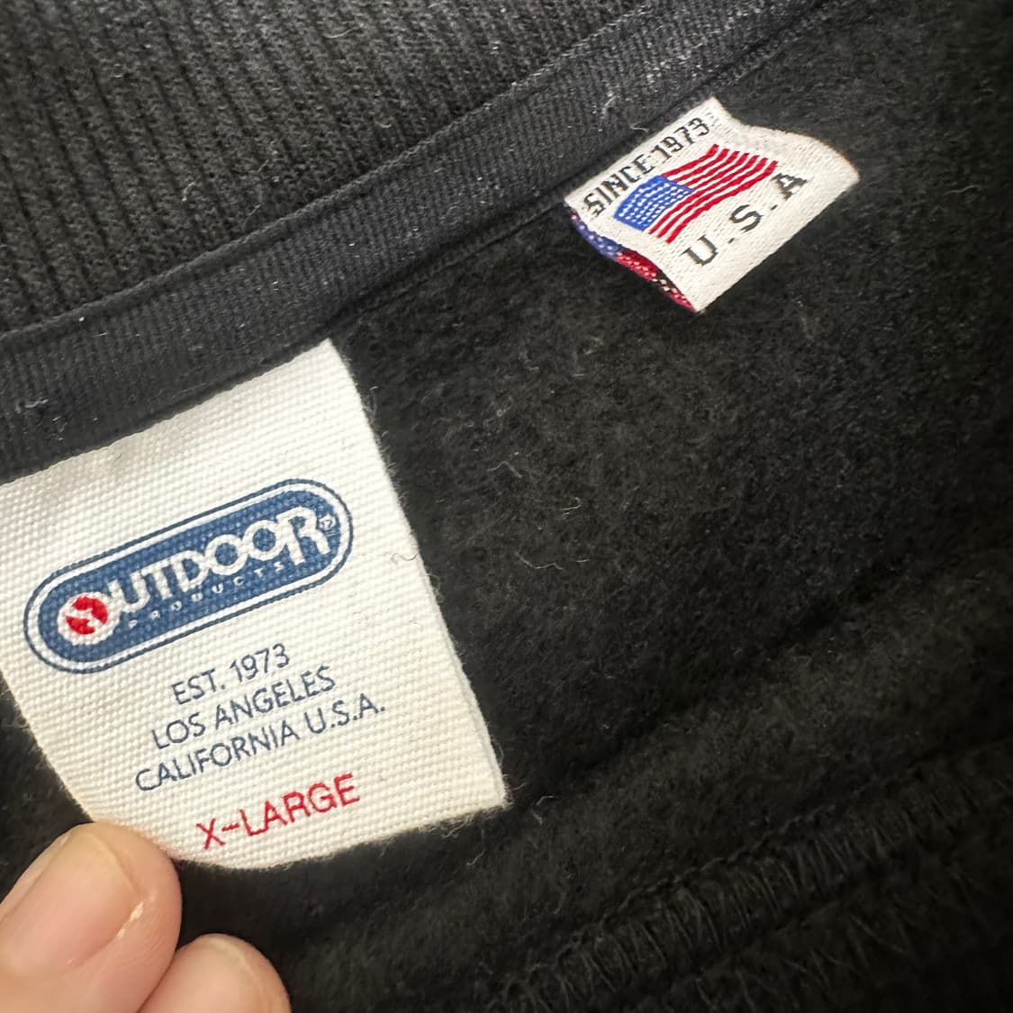 OUTDOOR 아웃도어 기모 맨투맨 블랙 XL 상품이미지3