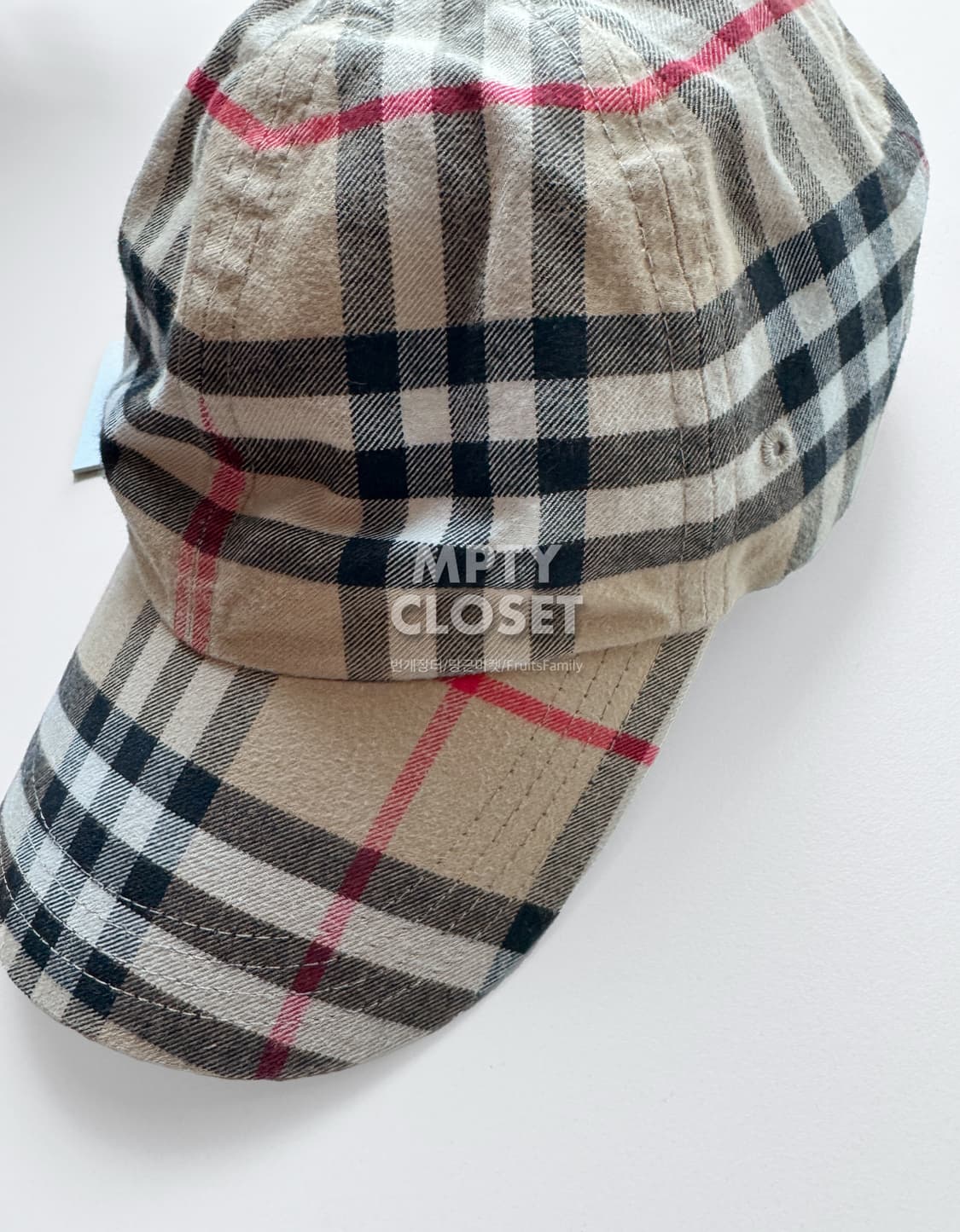 [L] 버버리 체크 코튼 볼캡 8075641 상품이미지3