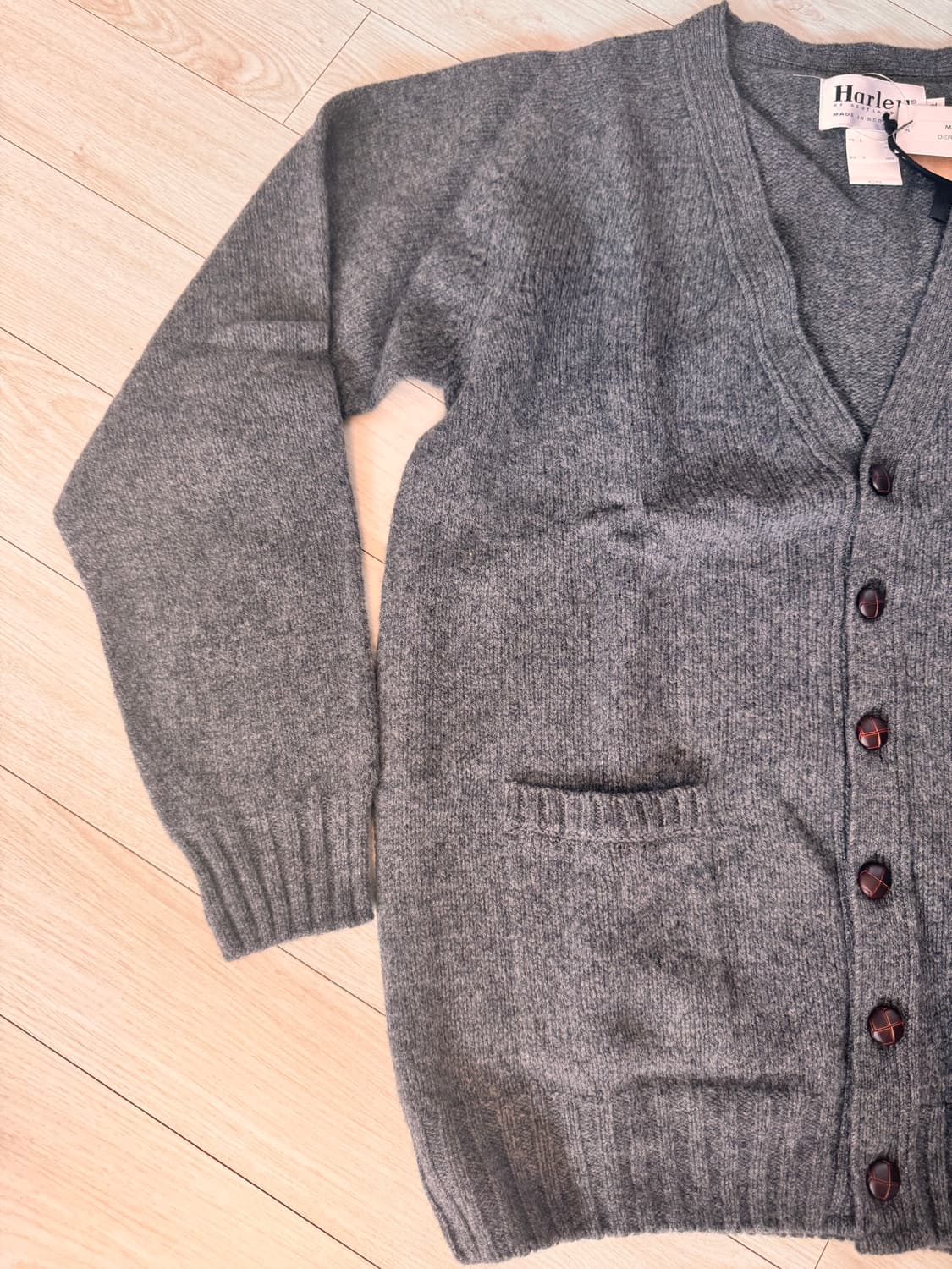 할리 오브 스코틀랜드 울 가디건 L 그레이 (새상품) 상품이미지4