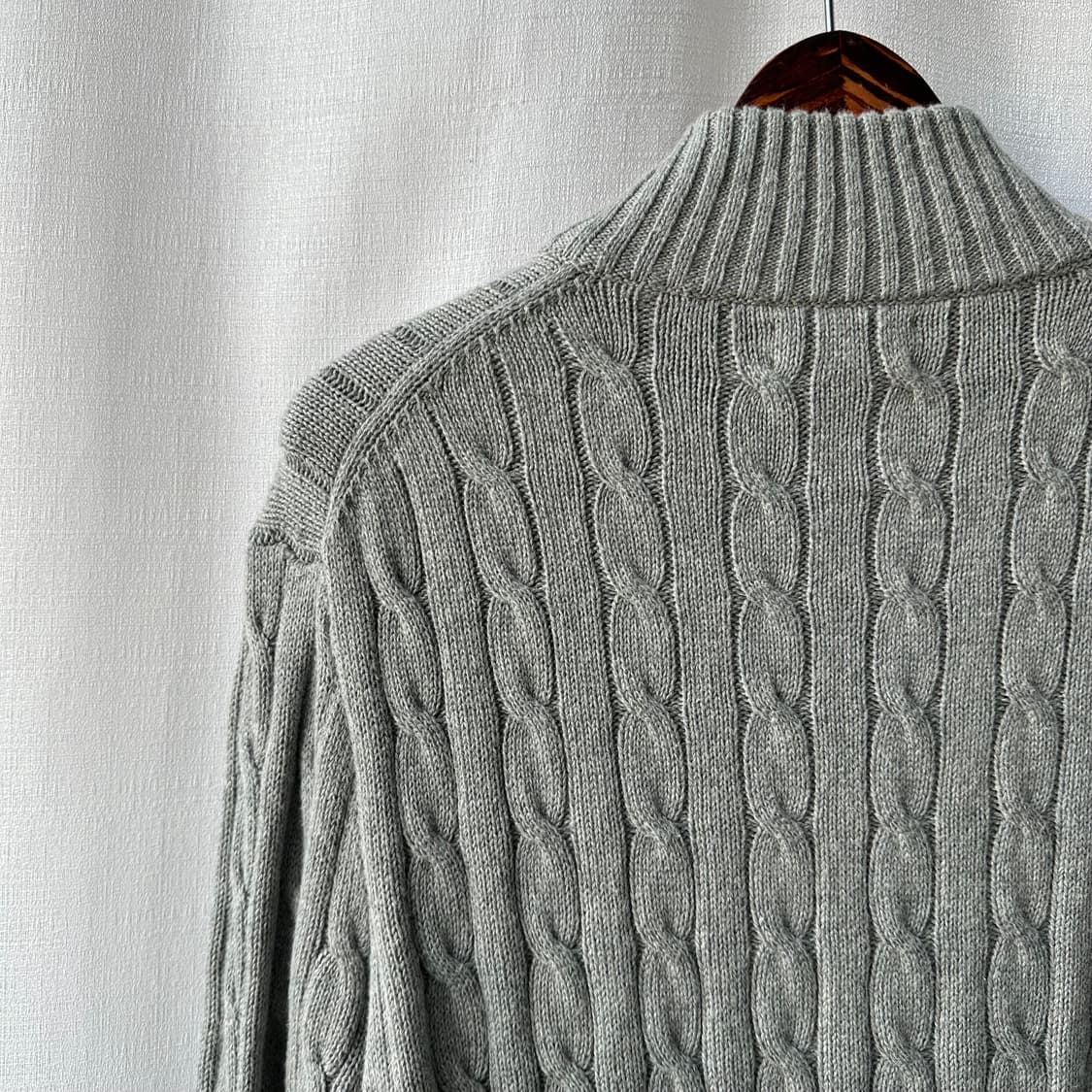 폴로 랄프로렌 신형 케이블 풀집업 니트 라이트 그레이 M 상품이미지7