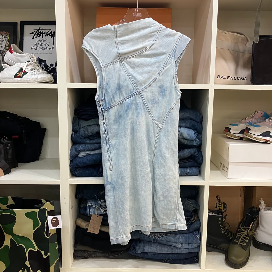 Diesel 디젤 아카이브 블리치 가공 워싱 데님 원피스 XS 상품이미지3