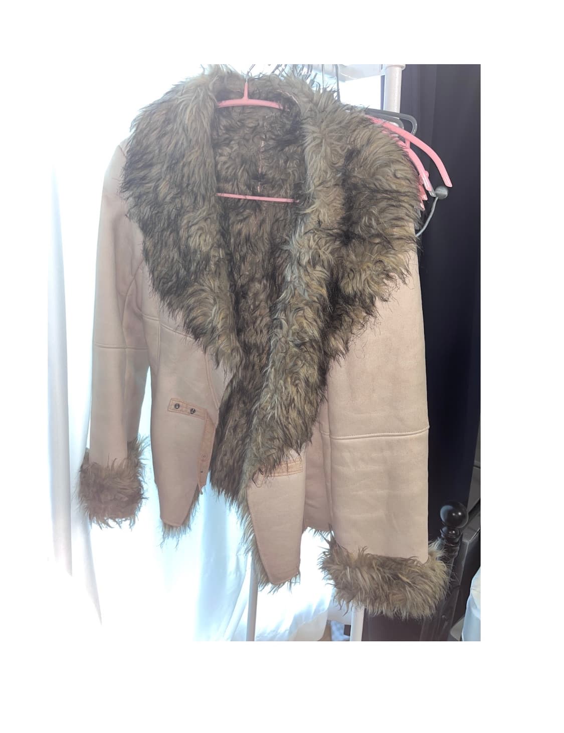 연핑크 퍼 무스탕 갸루 상품이미지1