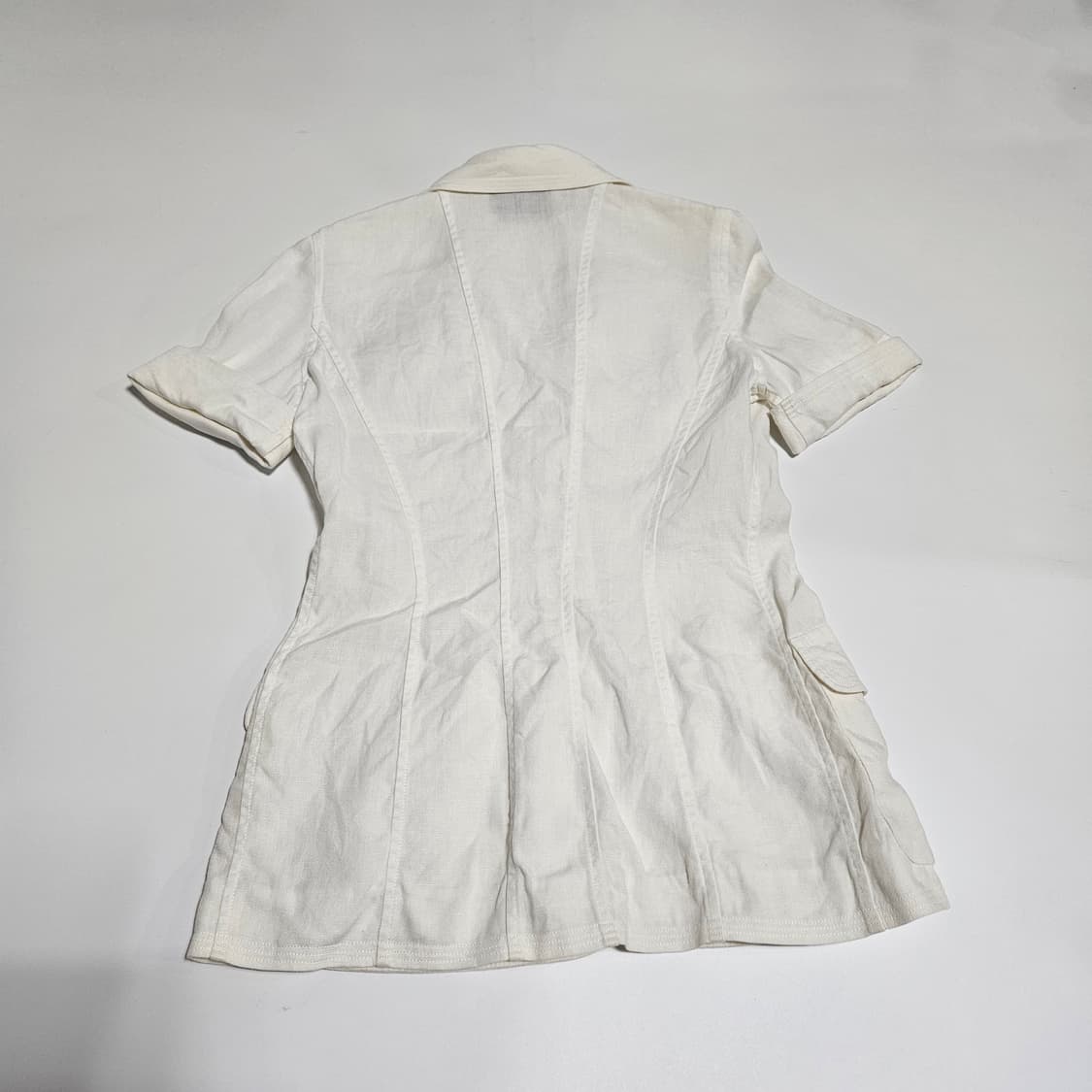 샤넬 빈티지 화이트 린넨 자켓[38] 상품이미지4