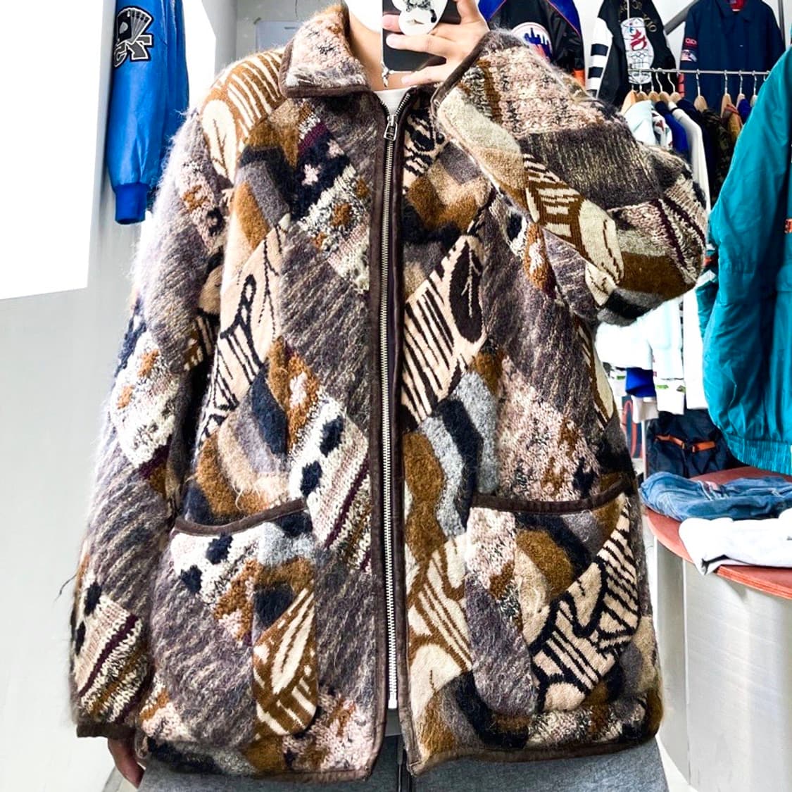 미쏘니 이태리 오리지널 리버시블 모헤어 퀼팅 자켓 상품이미지1