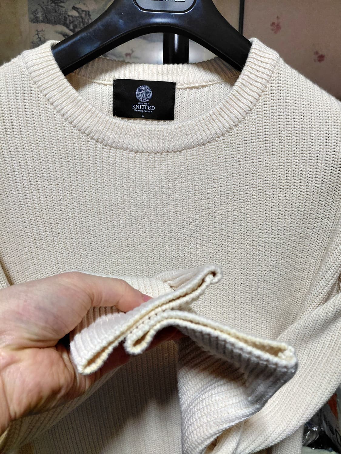 [니티드]면 골지 라운드넥 니트 L사이즈 상품이미지7