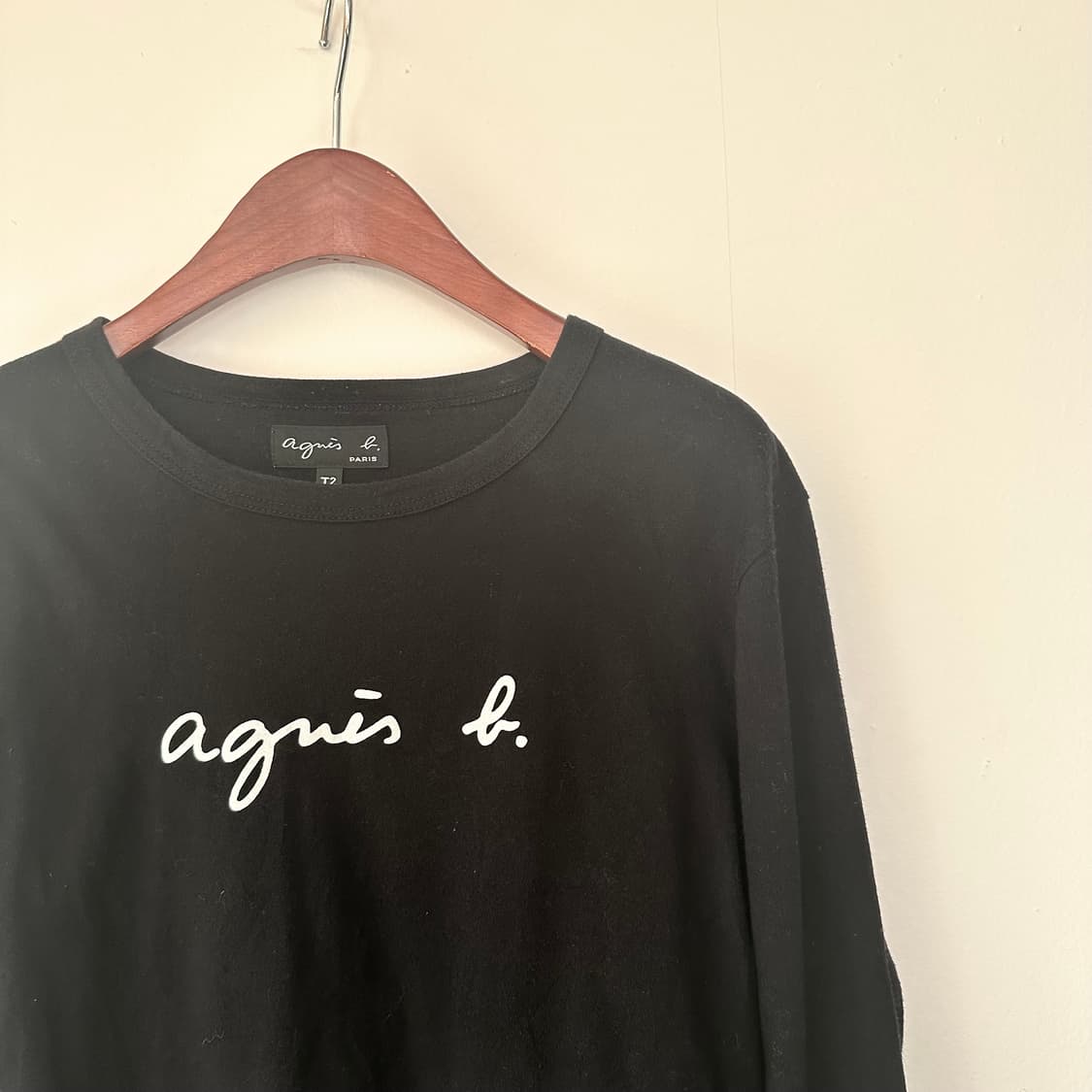 아네스 베 agnes b 블랙 긴팔 티셔츠 T2 사이즈 상품이미지2