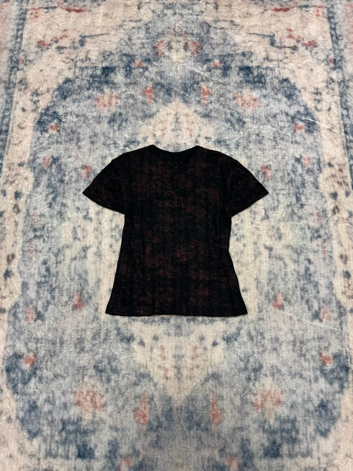 Semantic design red glitter ribbed top 상품이미지7