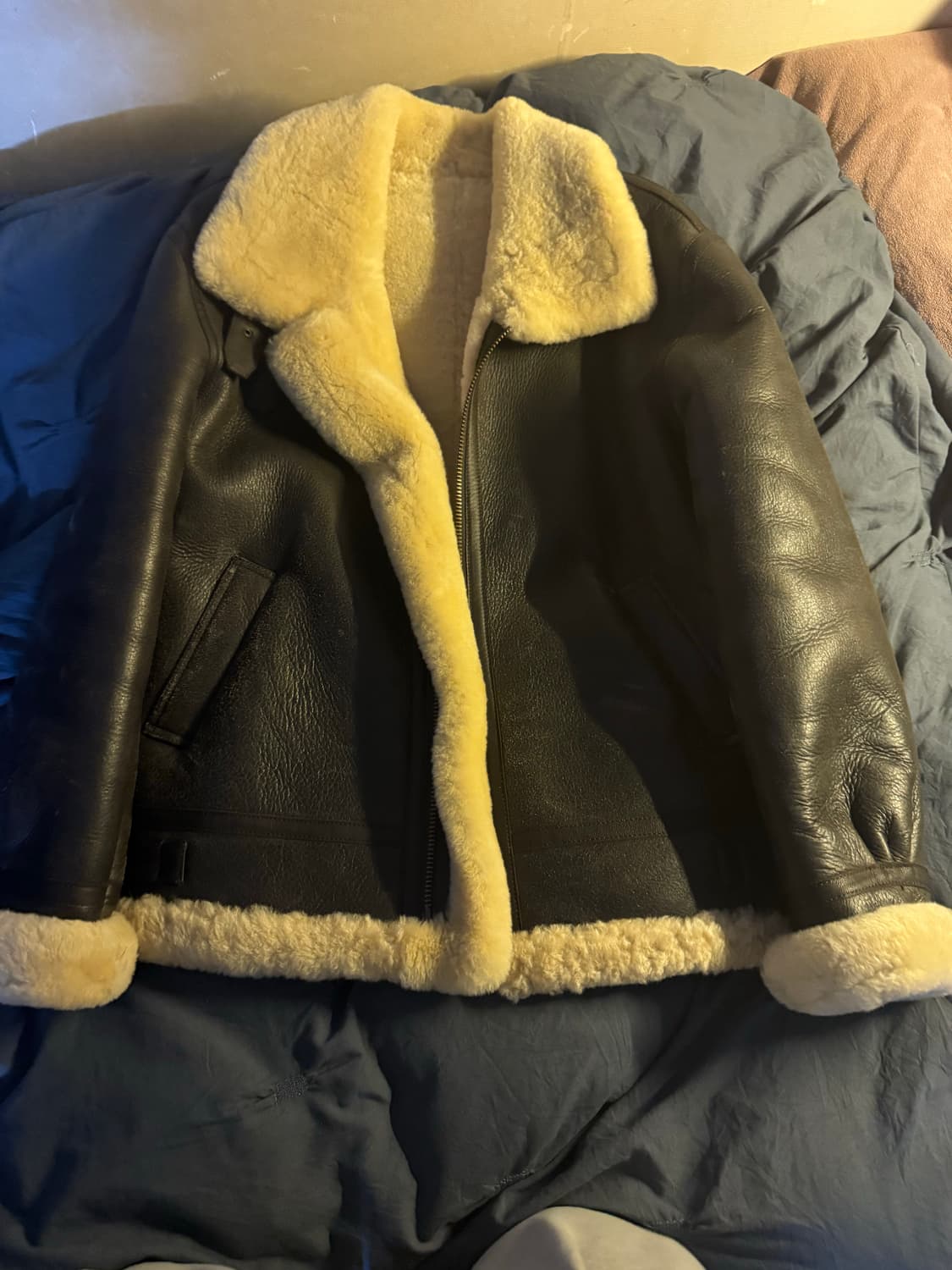 드림월드 찐 양가죽 레트로 무스탕 상품이미지1