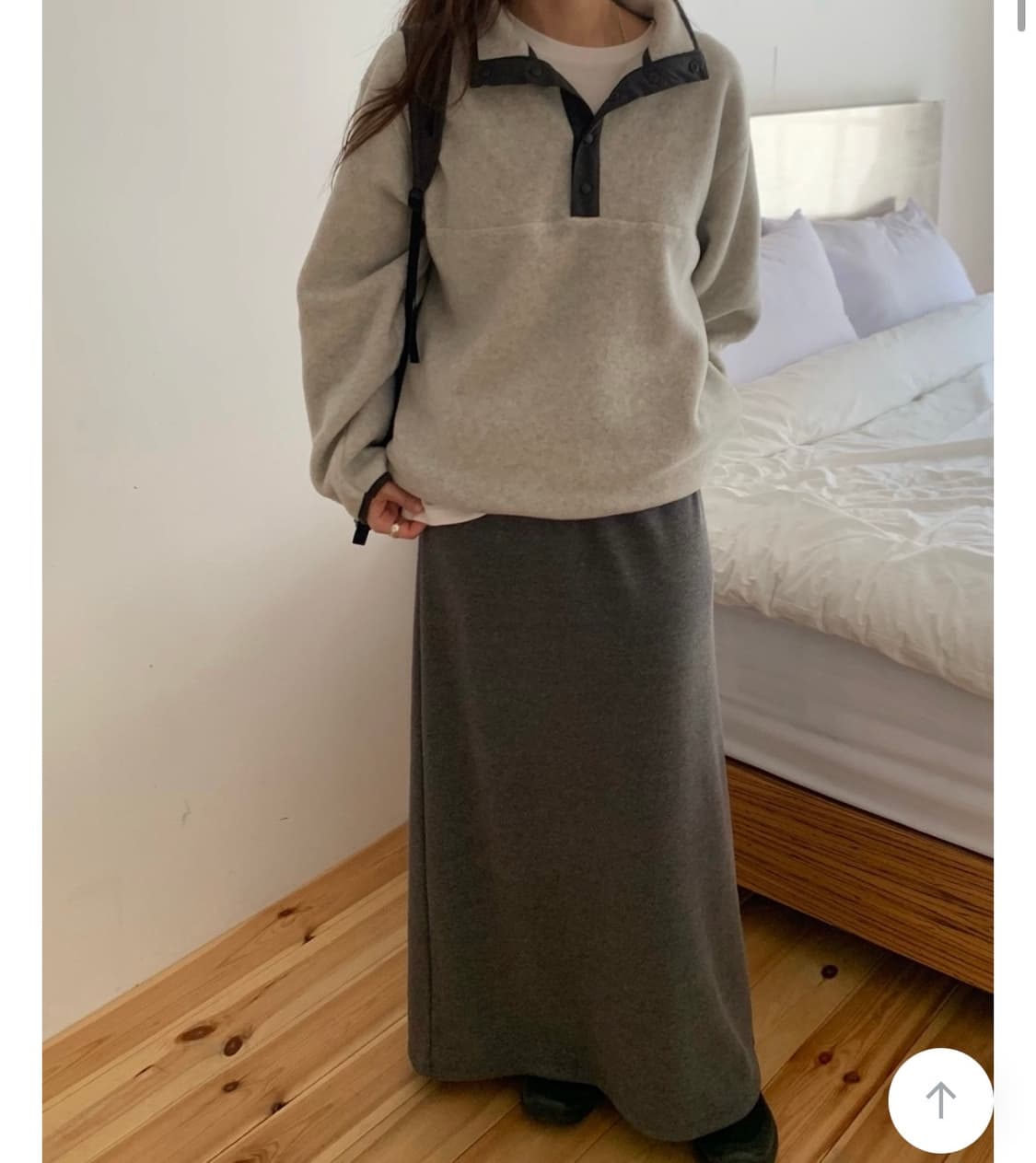 (새상품)밴딩 롱 스커트  차콜 롱 스커트 상품이미지1