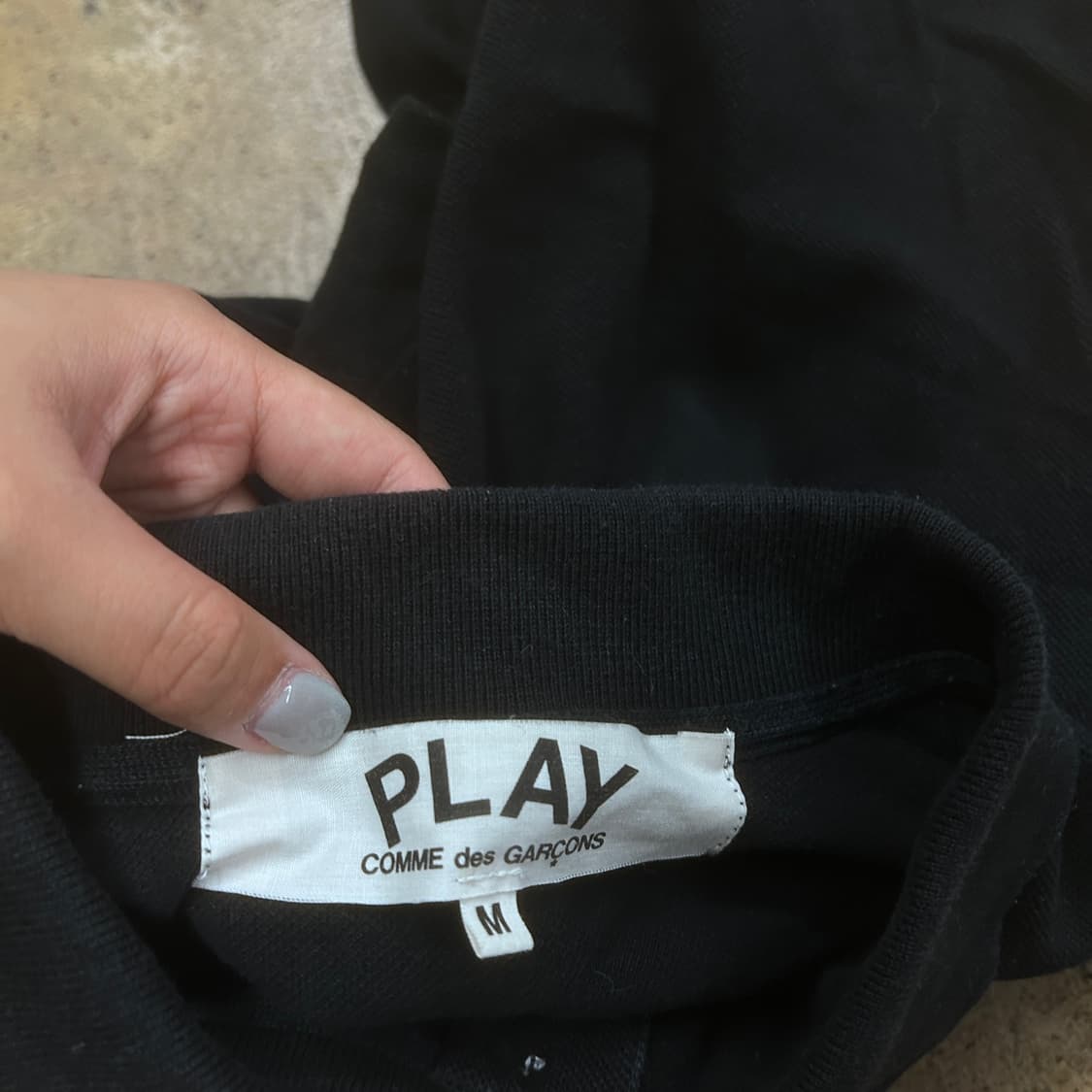 꼼데가르송 블랙 반팔 카라티 상품이미지5