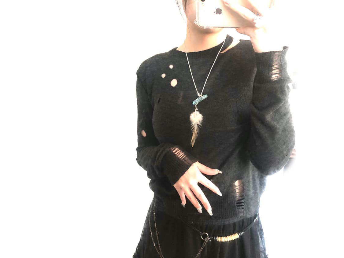 DIESEL 디젤 디스트로이드 챠콜 니트 상품이미지4