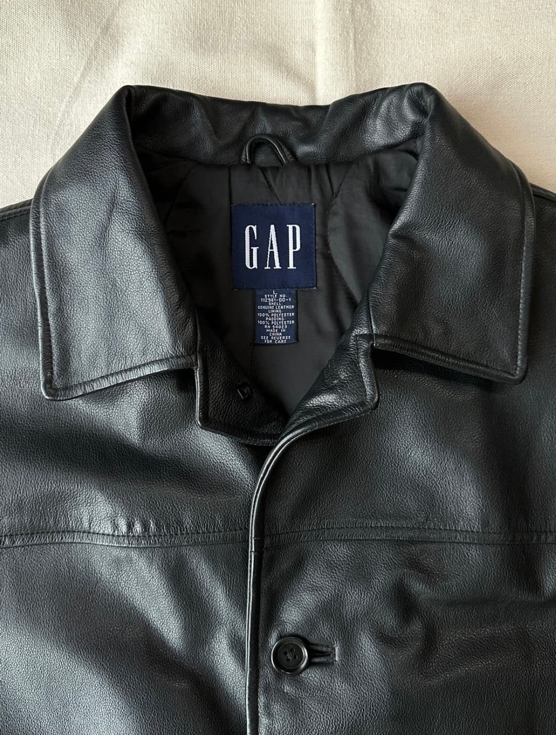 [L] 90s 올드갭 레더 카코트 상품이미지2