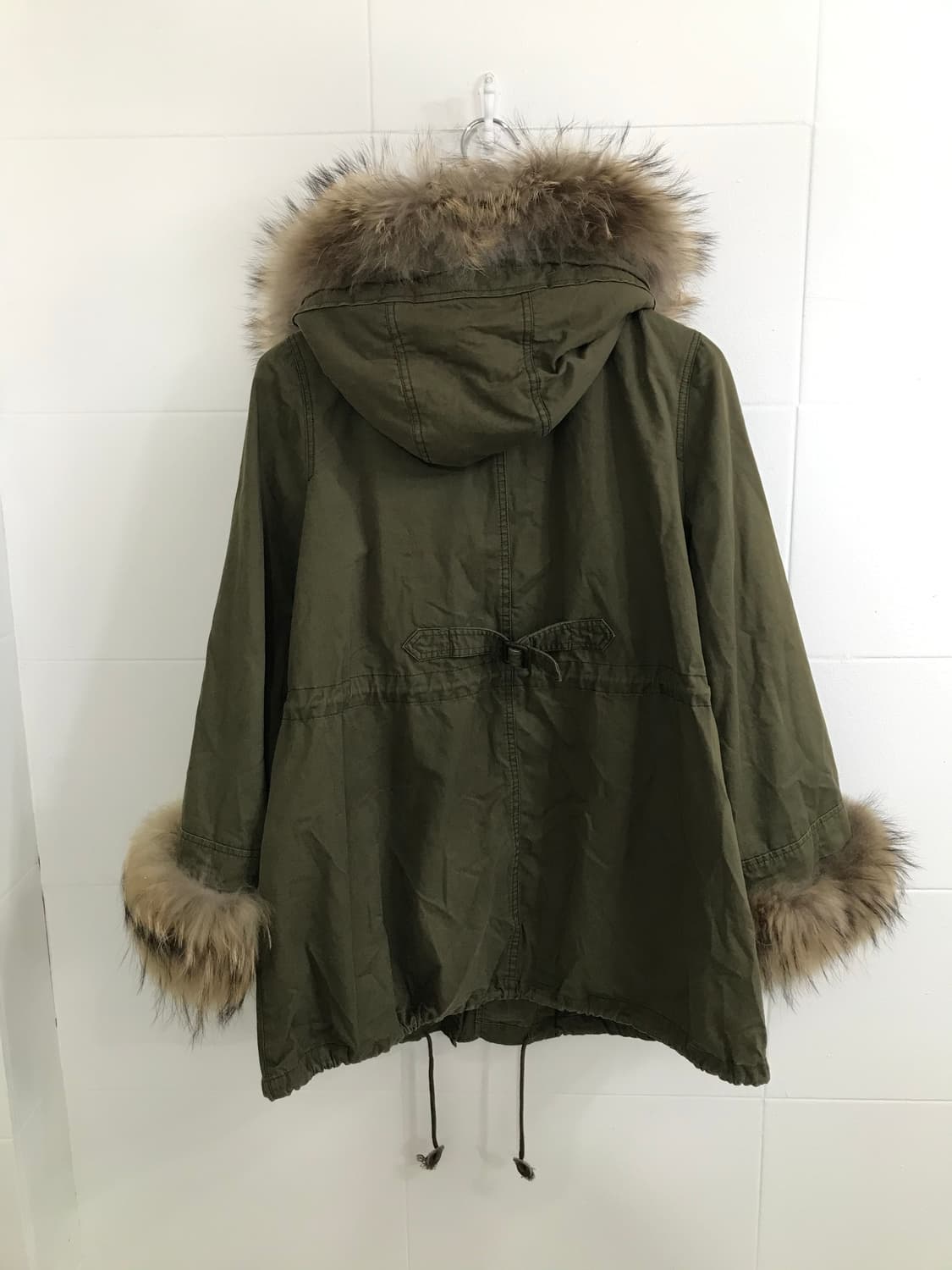 🎄빈티지 크리스마스 트리 A라인 퍼 야상 자켓 상품이미지4