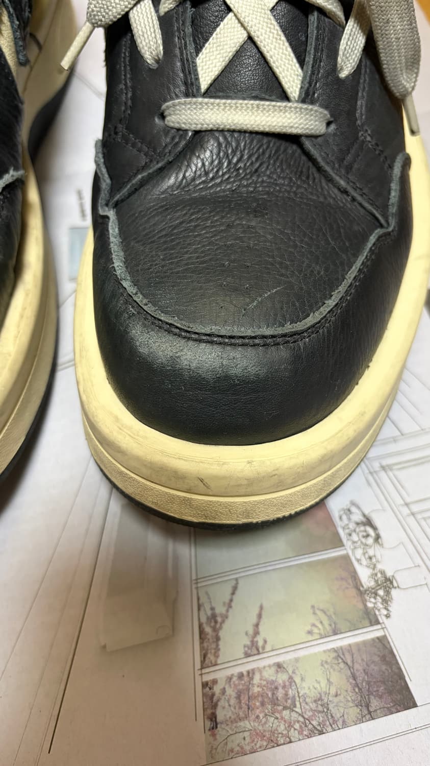 컨버스 x 릭 오웬스 다크쉐도우 터보웨폰 블랙 크림 280 상품이미지7