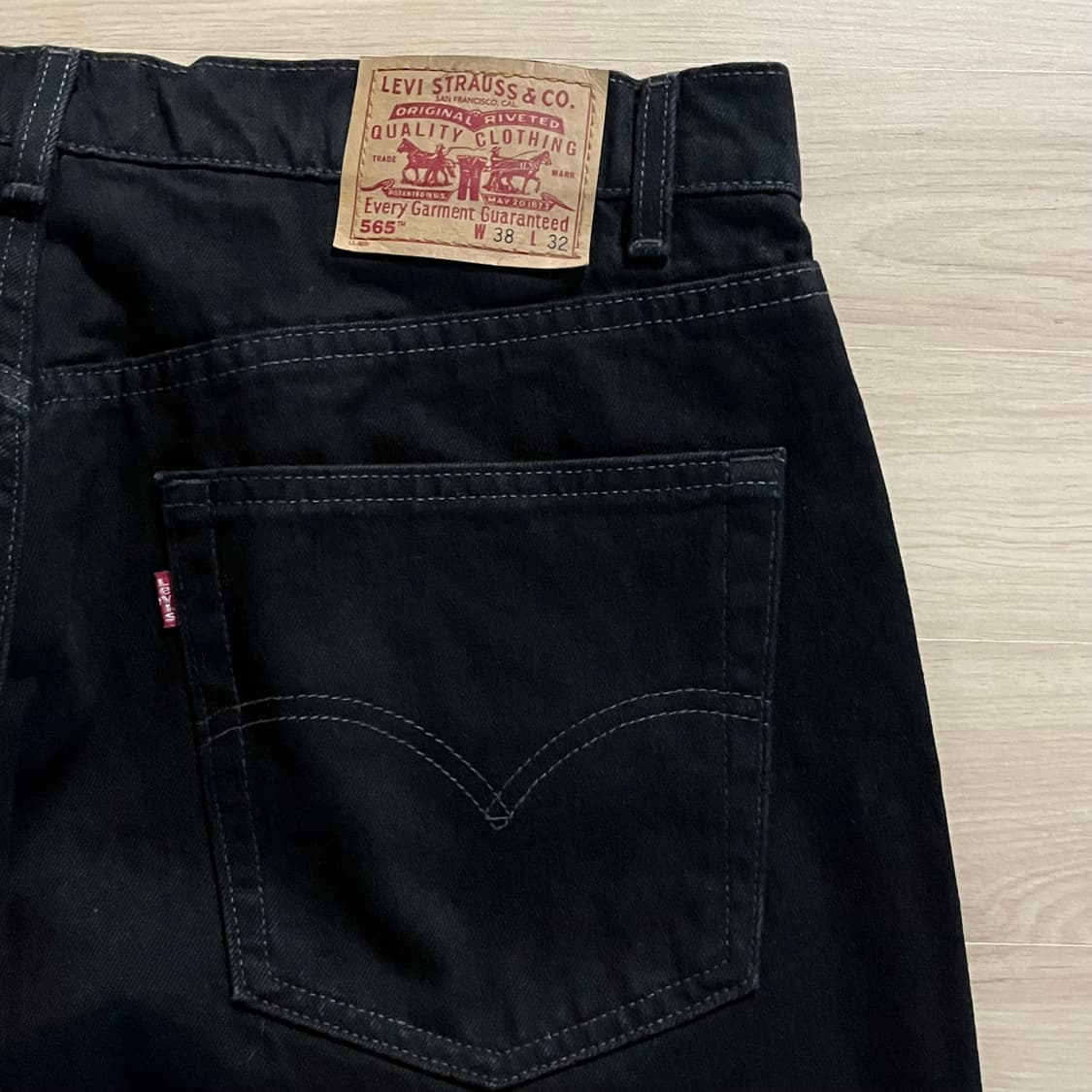 [38X32] 90s 빈티지 리바이스 565 블랙 made in usa 상품이미지5