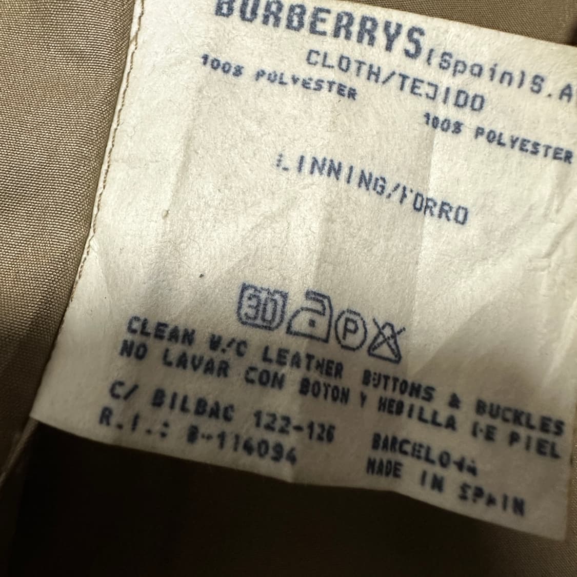 BURBERRYS 80's spain made long coat 상품이미지4