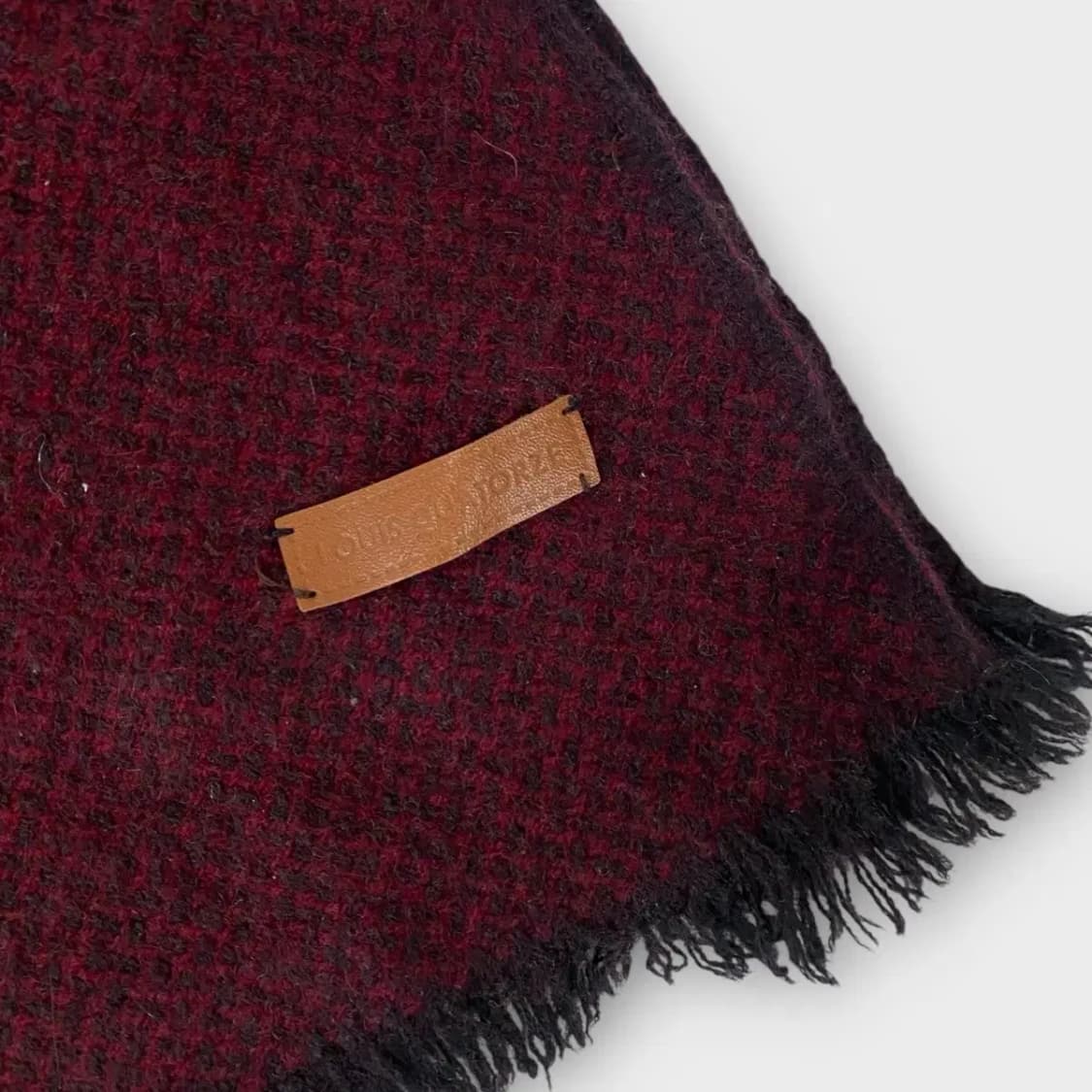 [M06] 루이까또즈 캐시미어100 머플러 버건디 상품이미지4