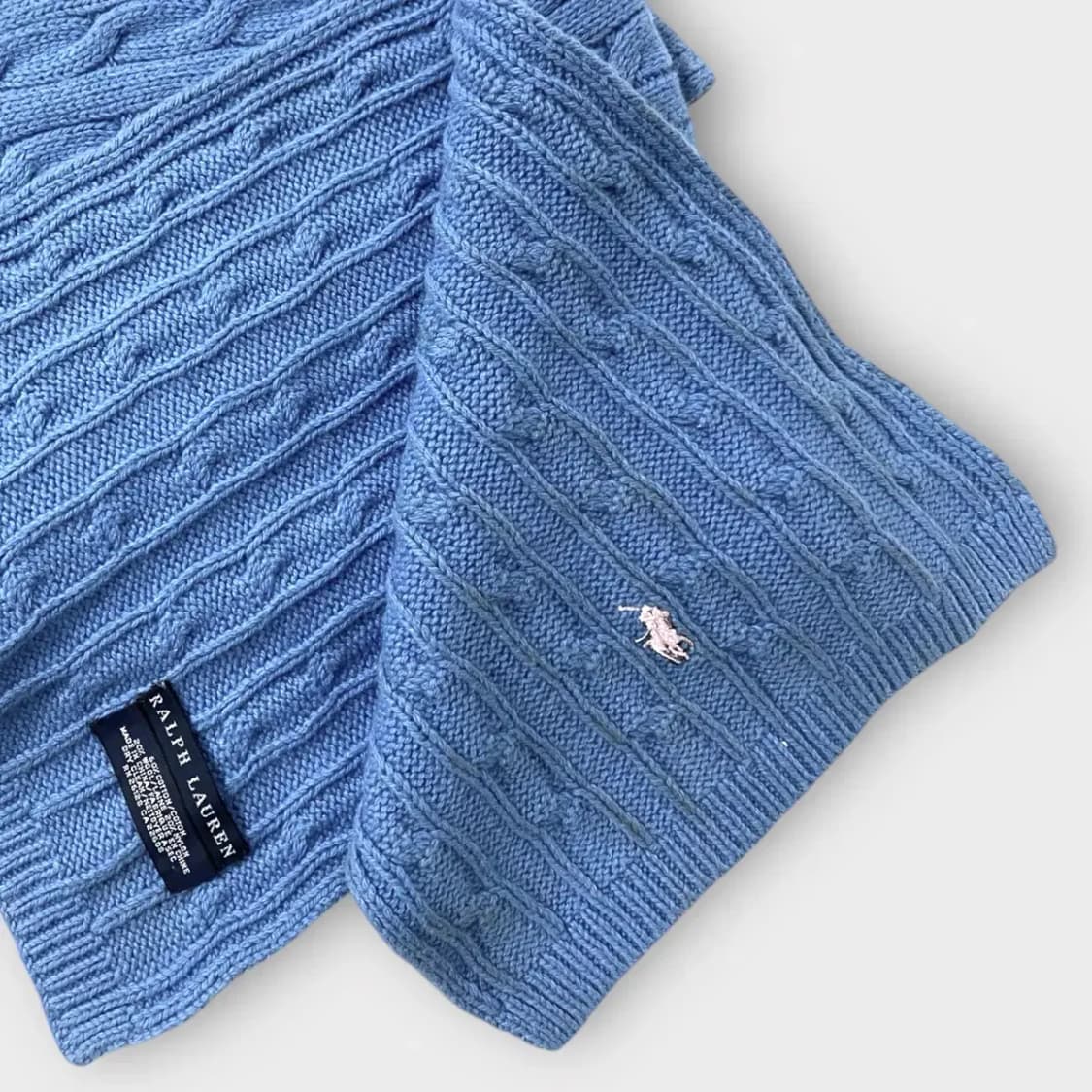 [M08] 폴로 랄프로렌 케이블 꽈배기 니트 머플러 상품이미지5