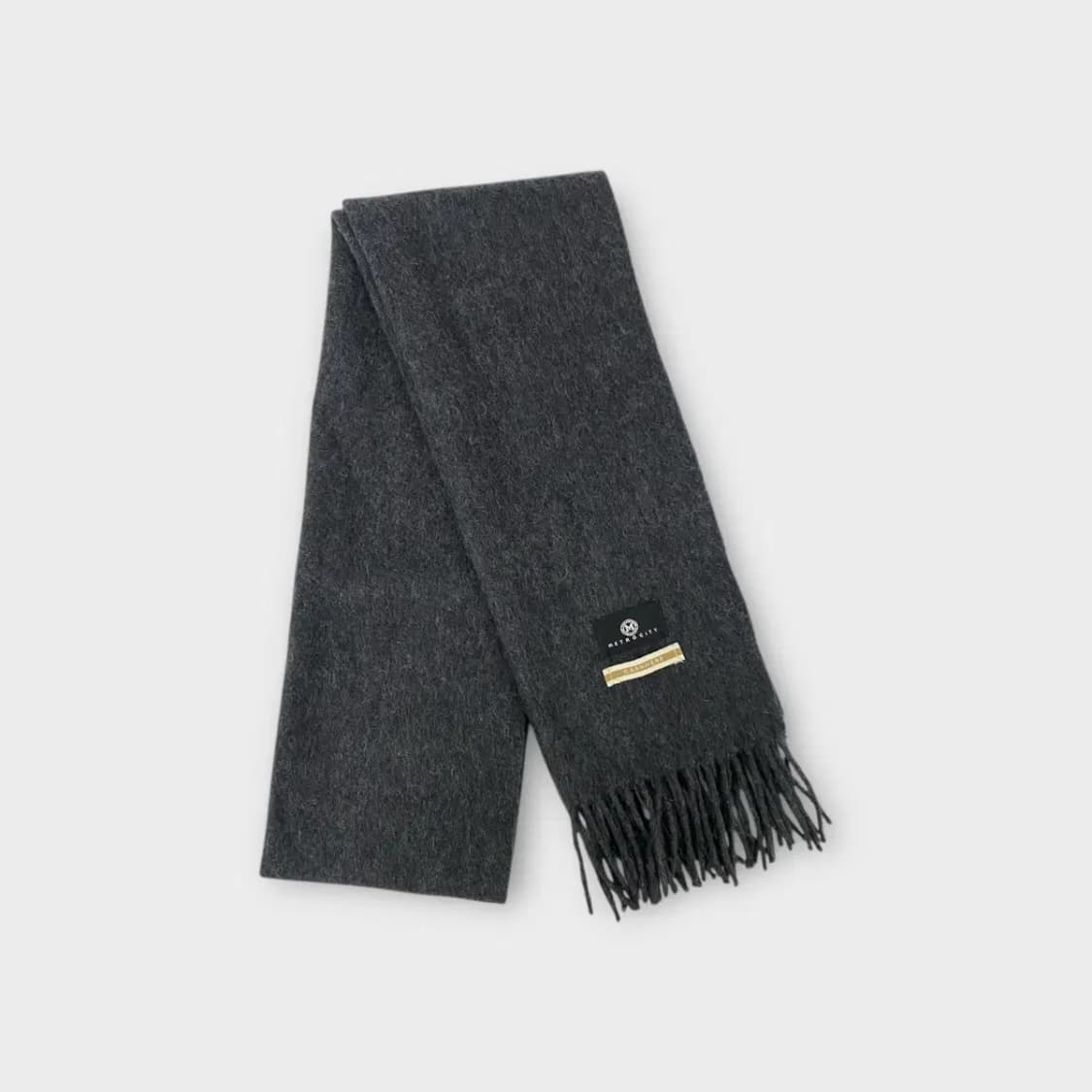 [M11] 메트로시티 캐시미어 머플러 차콜 상품이미지1