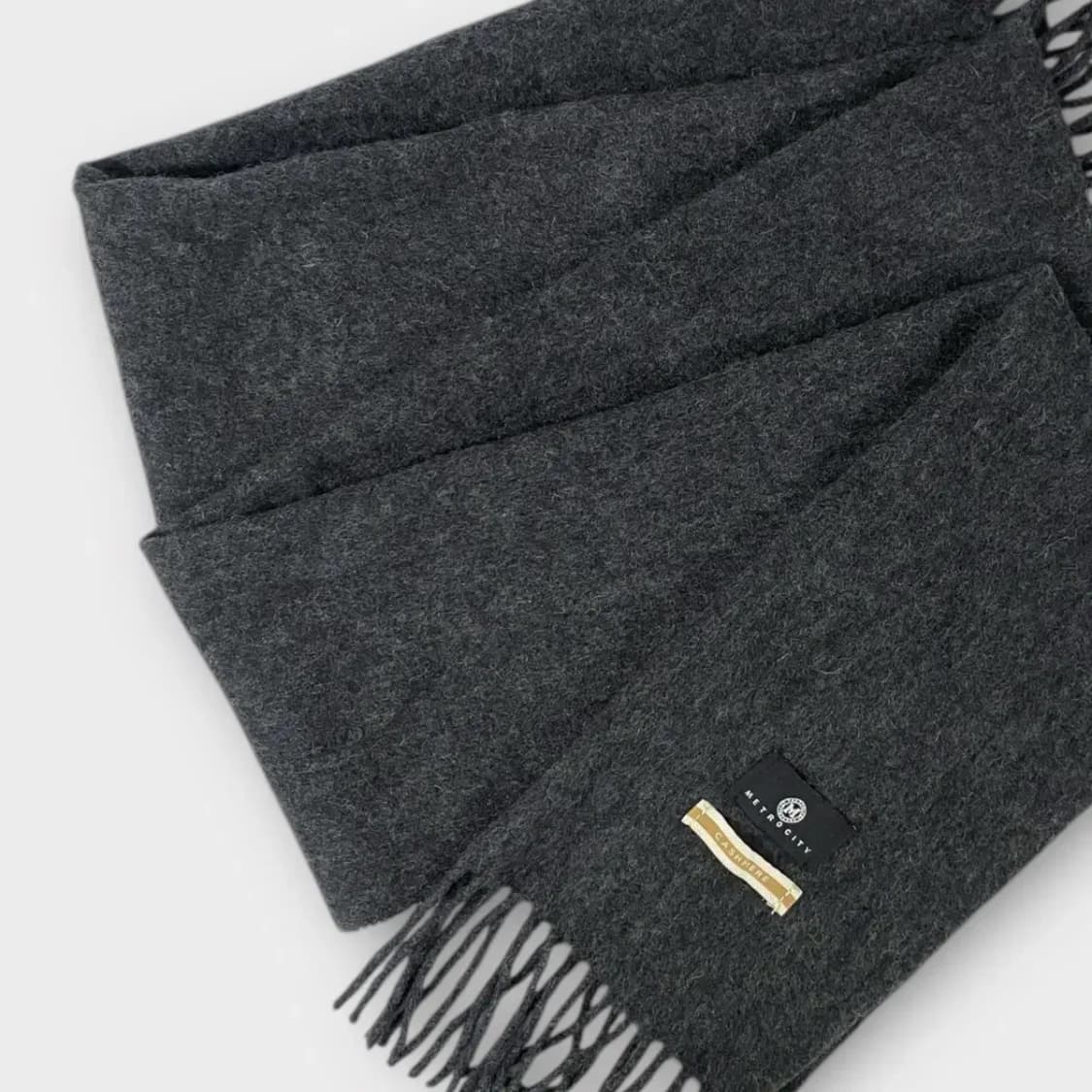 [M11] 메트로시티 캐시미어 머플러 차콜 상품이미지5