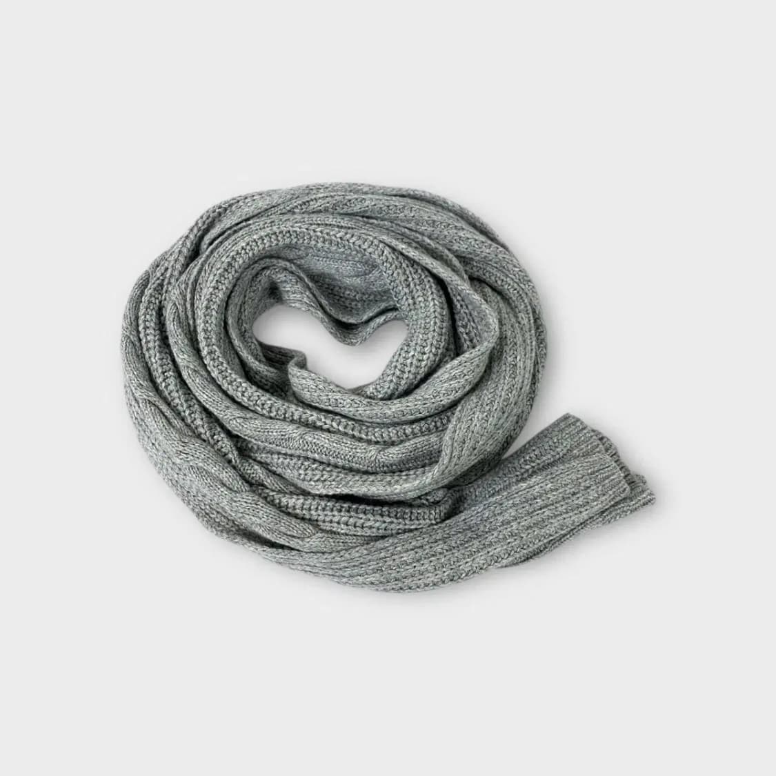 [M13] 타미힐피거 케이블 니트 머플러 그레이 상품이미지3